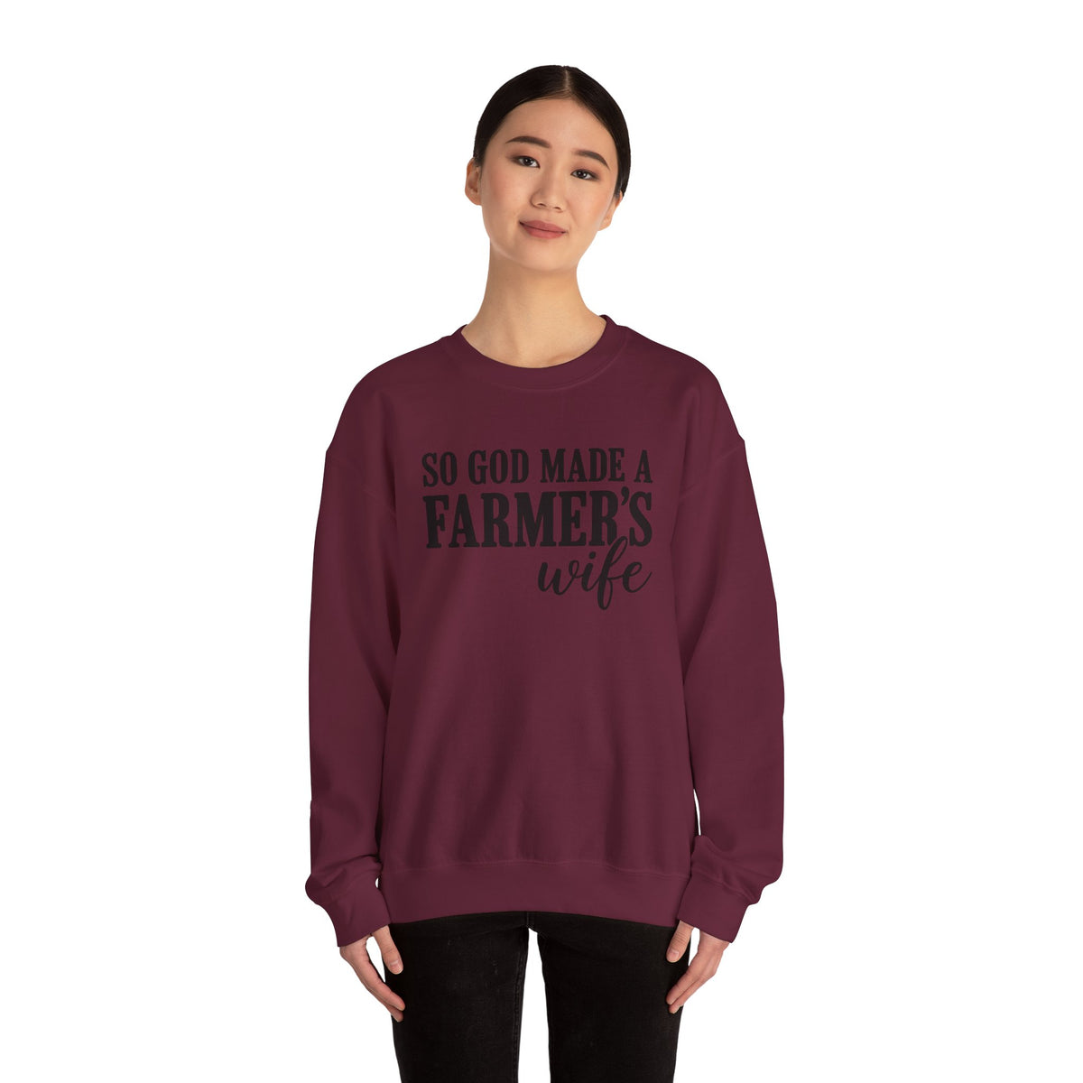 So God Made A Farmer's Wife Sweatshirt | Country Farmhouse Crewneck | Cr8tive Designs