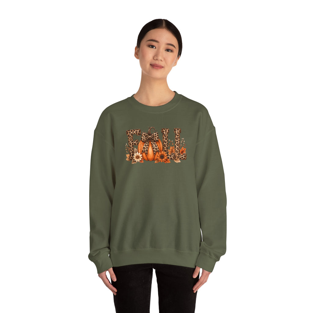 Leopard Fall Pumpkin Sweatshirt | Floral Autumn Lettering Crewneck | Cr8tive Designs
