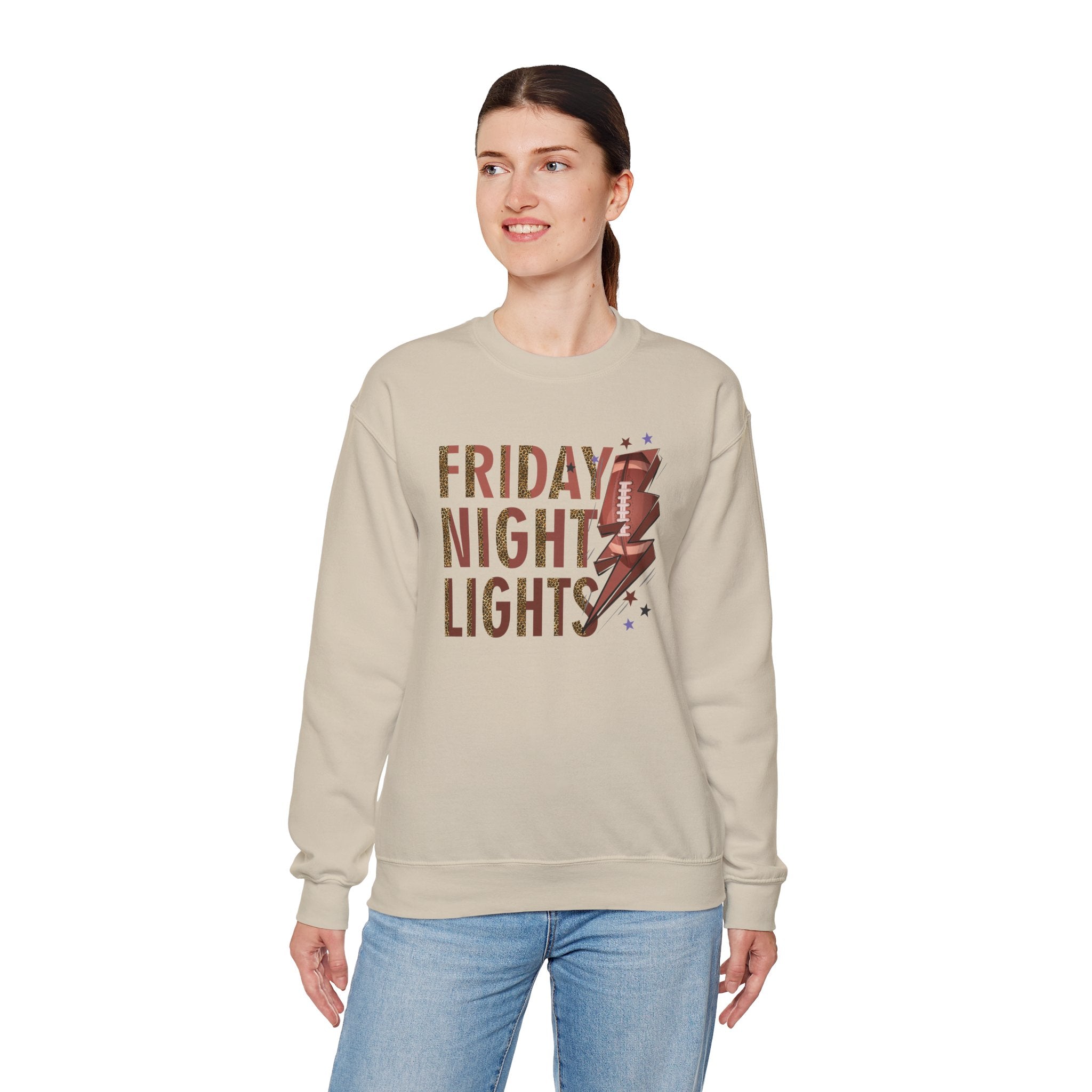Friday Night Lights Sweatshirt | Leopard Football Lightning Bolt Crewneck | Cr8tive Designs