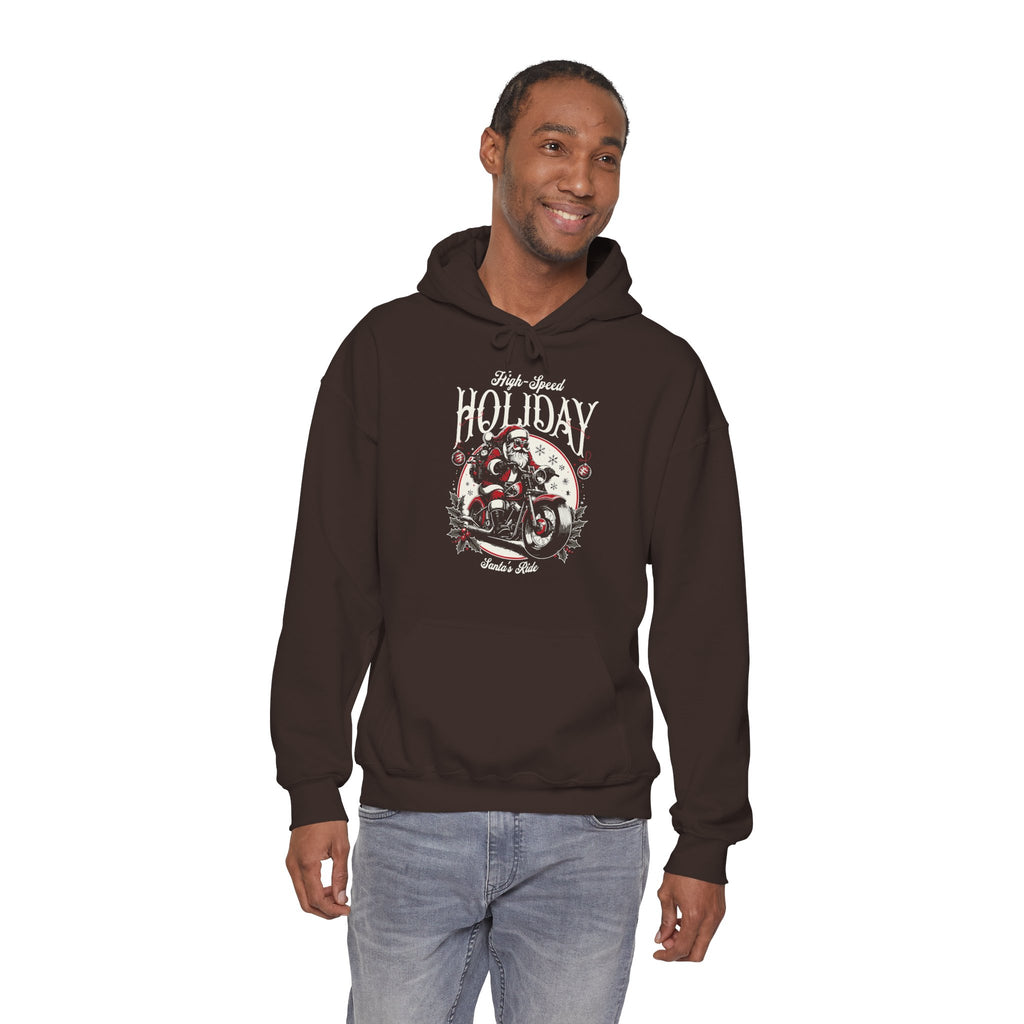 Santa’s Holiday Ride Hoodie | Christmas Motorcycle Biker Design | Cr8tive Designs