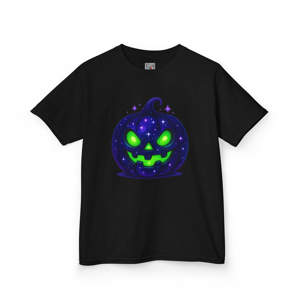 Kids Halloween Pumpkin T‑Shirt | Glowing Green Jack‑O'Lantern Tee |Cr8tive Designs