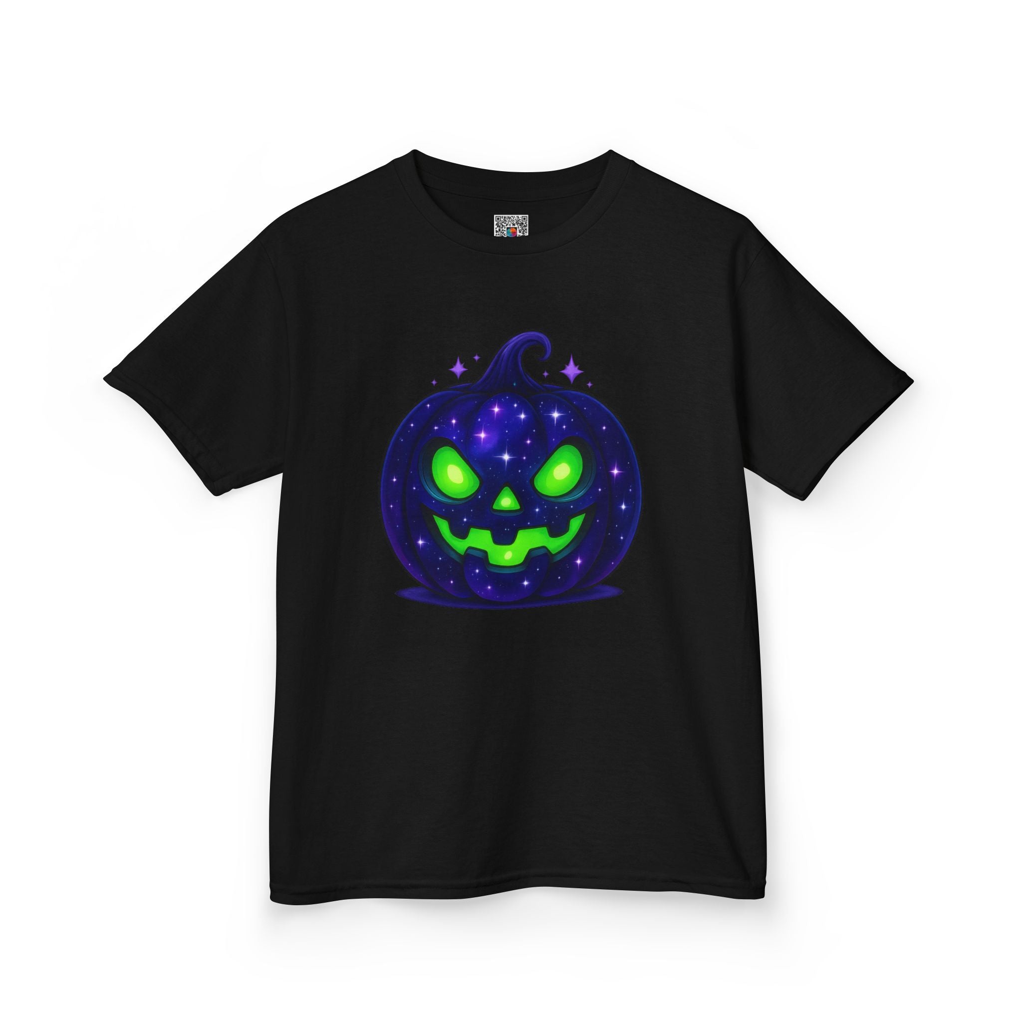 Kids Halloween Pumpkin T‑Shirt | Glowing Green Jack‑O'Lantern Tee |Cr8tive Designs