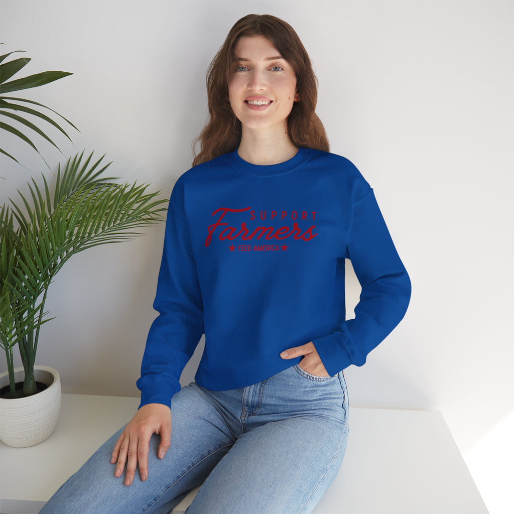 Support Farmers Feed America Sweatshirt | Patriotic Agriculture Crewneck | Cr8tive Designs