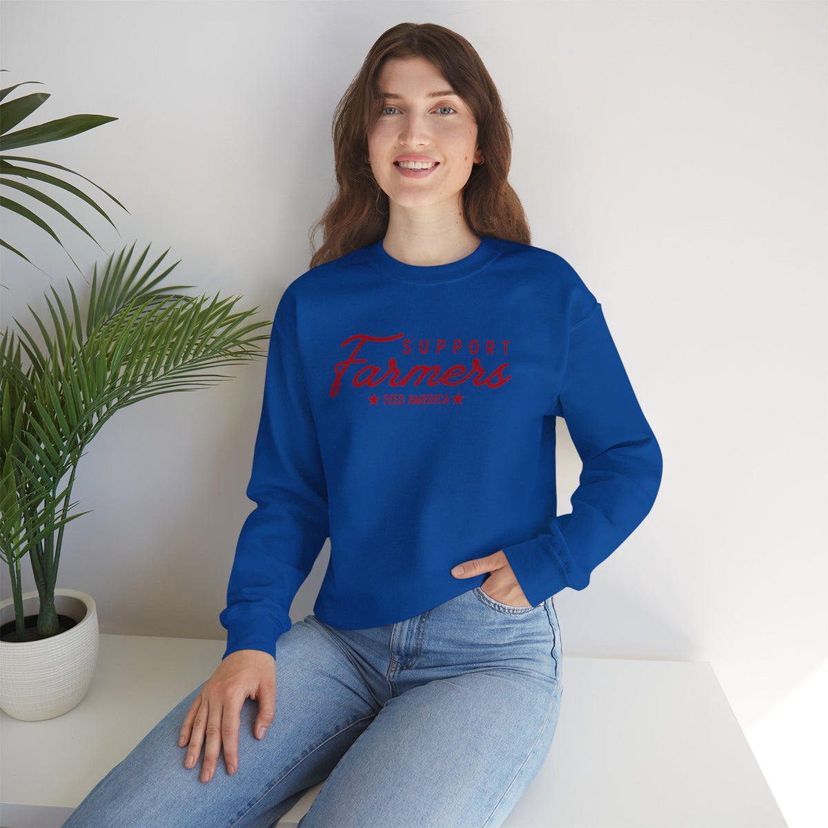 Support Farmers Feed America Sweatshirt | Patriotic Agriculture Crewneck | Cr8tive Designs