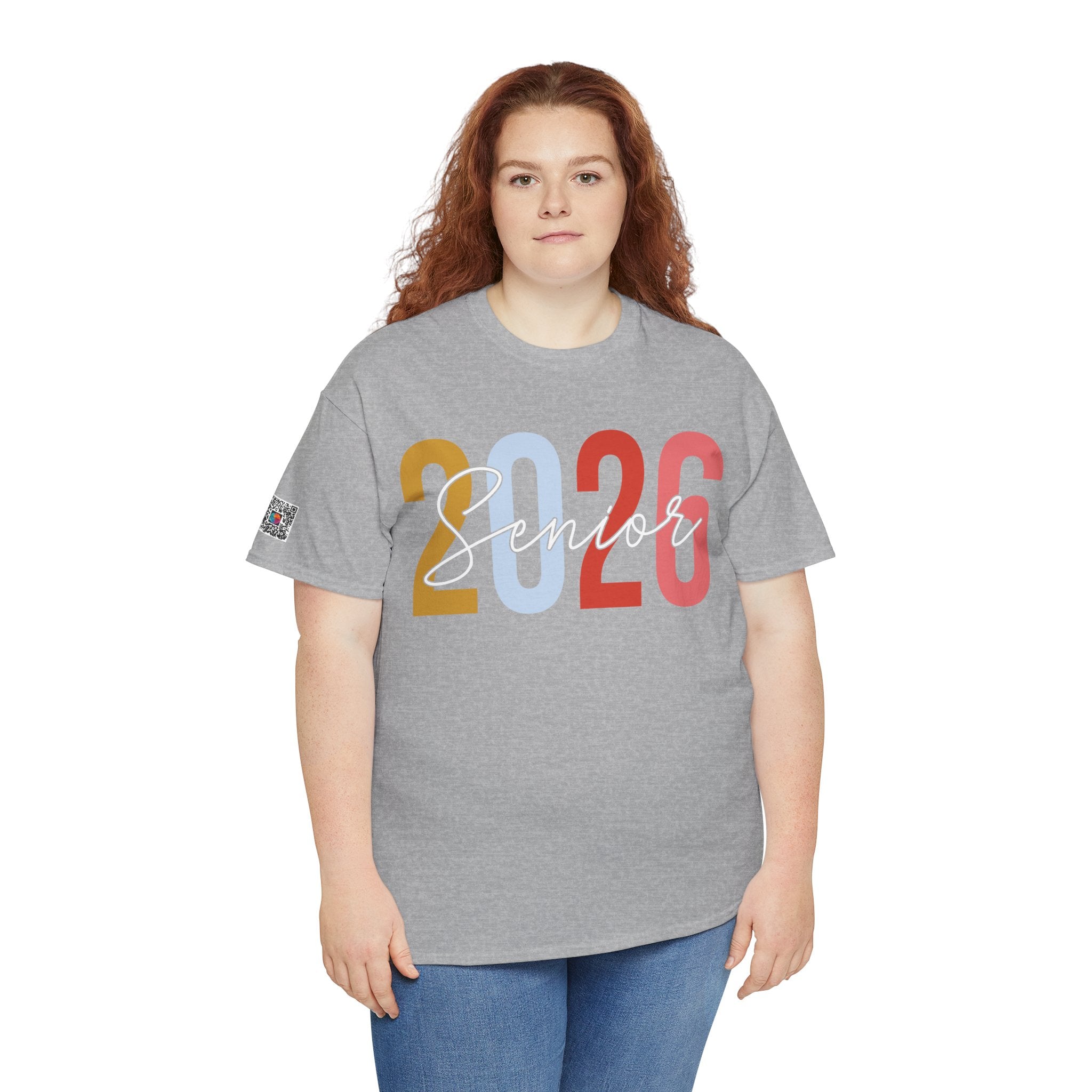 Senior 2026 Script Overlay T-Shirt | Trendy Color Graduation Tee | Senior Shirt | Cr8tive Designs