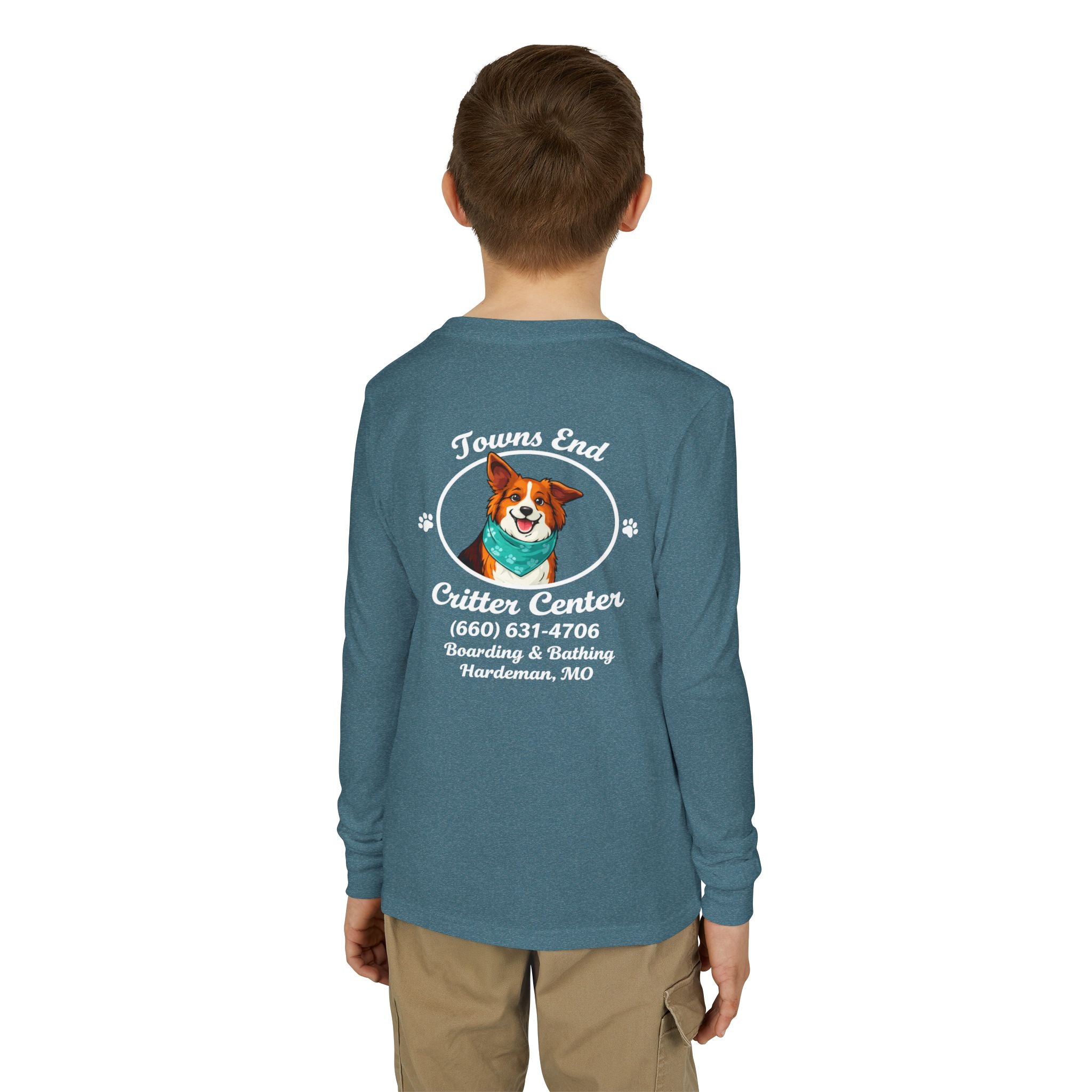 Towns End Critter Center Long Sleeve T-Shirt | Custom Pet Boarding & Grooming Graphic Tee | Cr8tive Designs