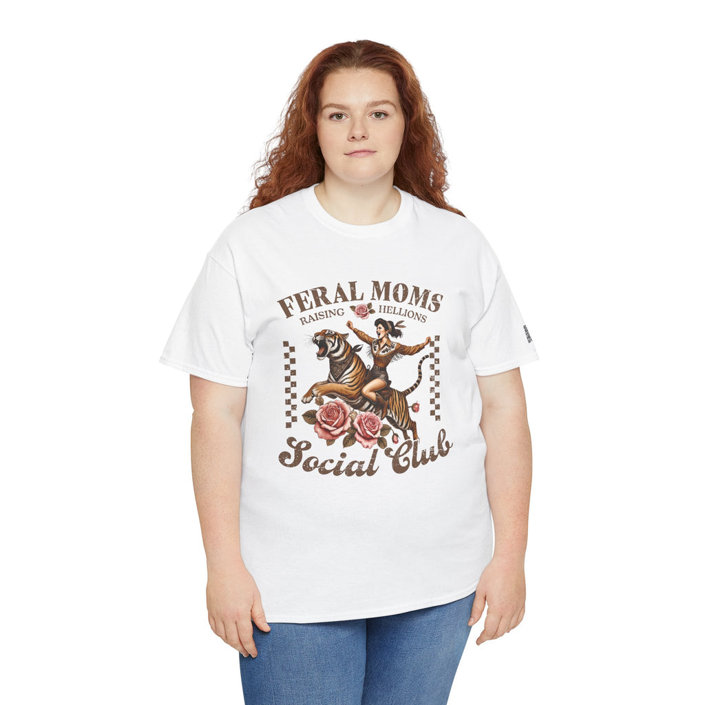 Feral Moms Social Club Graphic Tee – Funny Retro Mom Life Shirt, Trendy Humor Apparel | Cr8tive Designs