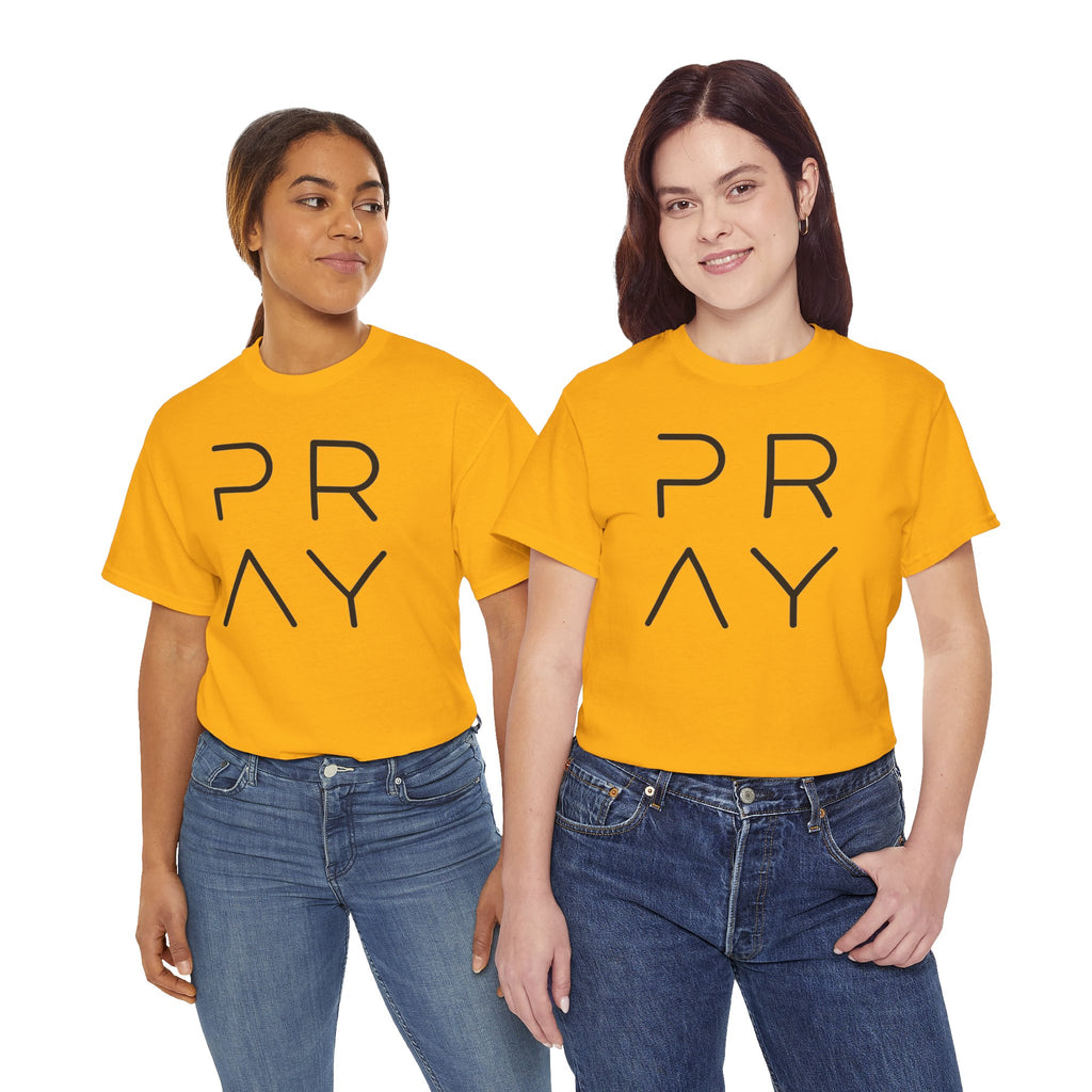 PRAY Minimalist Christian T-Shirt | Modern Faith Graphic Tee | Cr8tive Designs