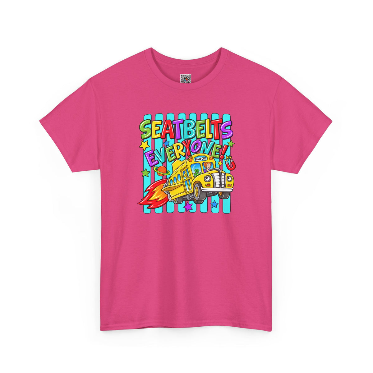 Seatbelts Everyone T-Shirt | Retro School Bus Graphic Tee | Cr8tive Designs