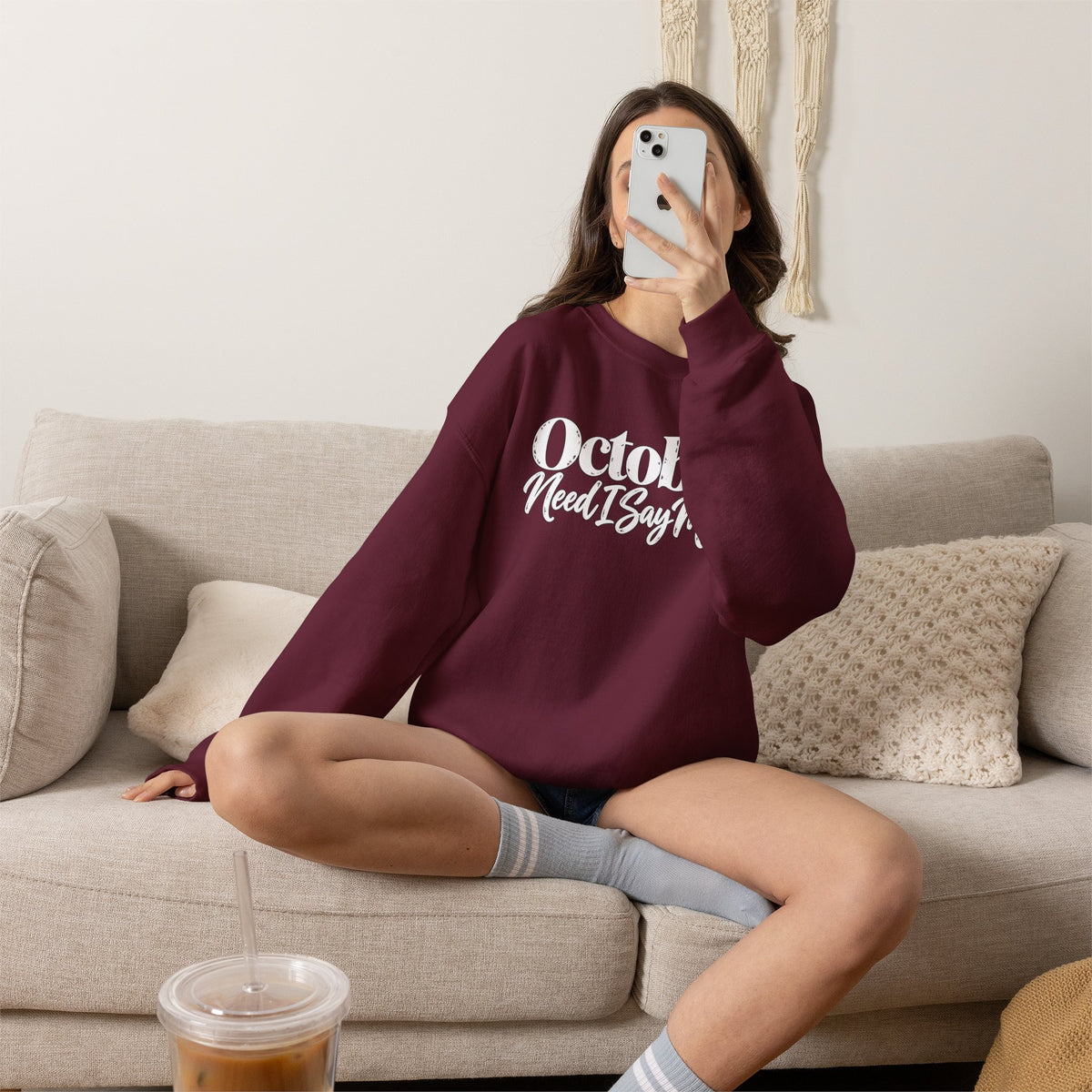 October Need I Say More Sweatshirt | Fall Season Sarcastic Crewneck | Cr8tive Designs
