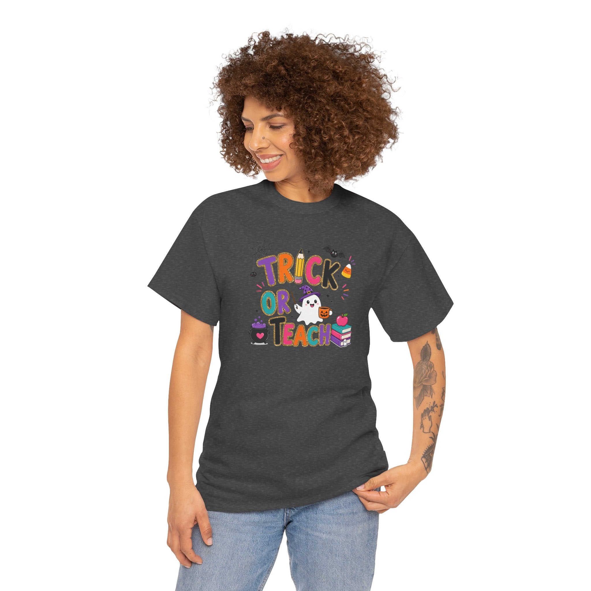 Trick or Teach Halloween Teacher Tee | Cute Spooky Classroom T-Shirt | Cr8tive Designs