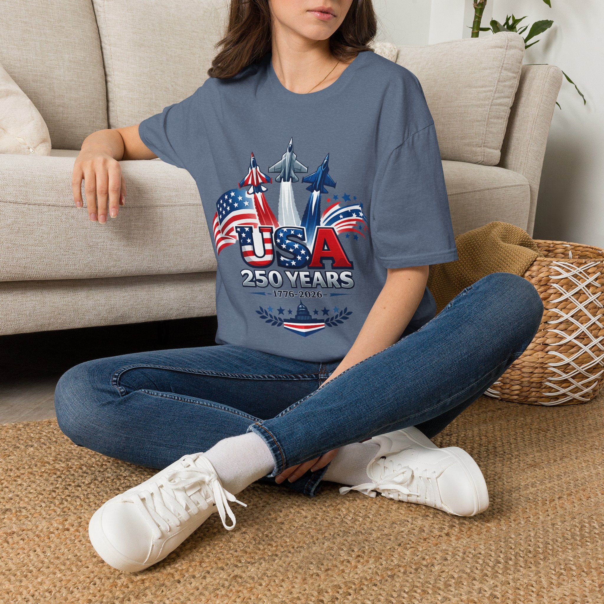 USA 250 Years | Patriotic Jet & American Flag Design | Cr8tive Designs