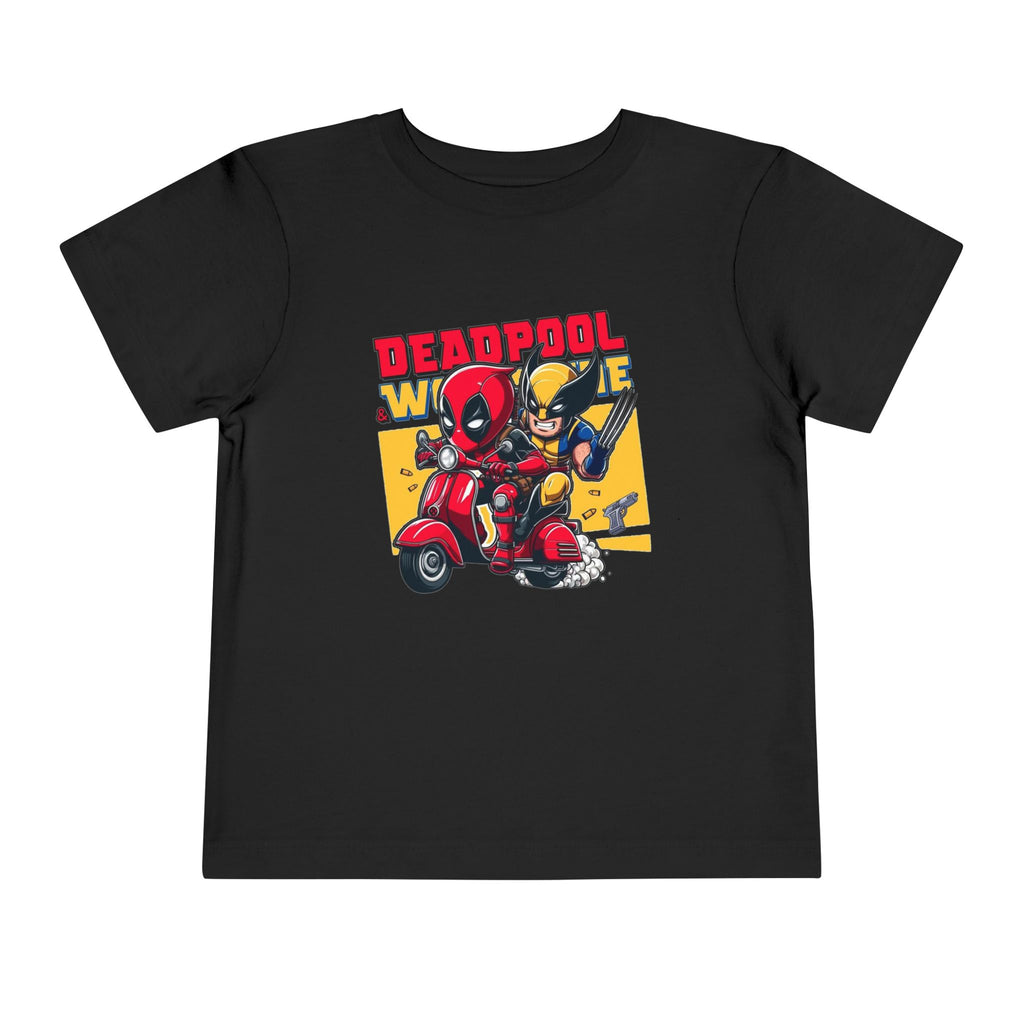 Deadpool & Wolverine Scooter Ride Toddler T-Shirt | Superhero Duo Tee | Cr8tive Designs