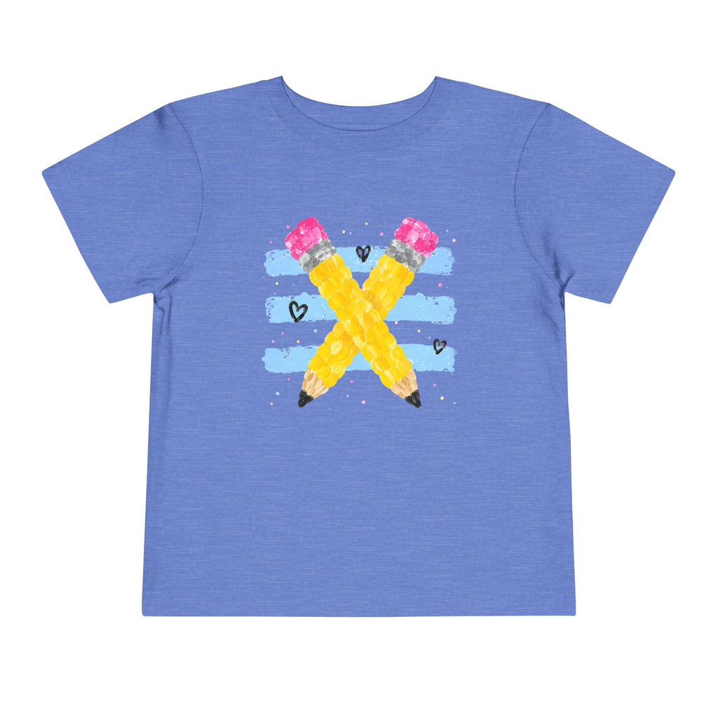 Pencil Love Toddler Tee | Colorful Back-to-School T-Shirt | Cr8tive Designs