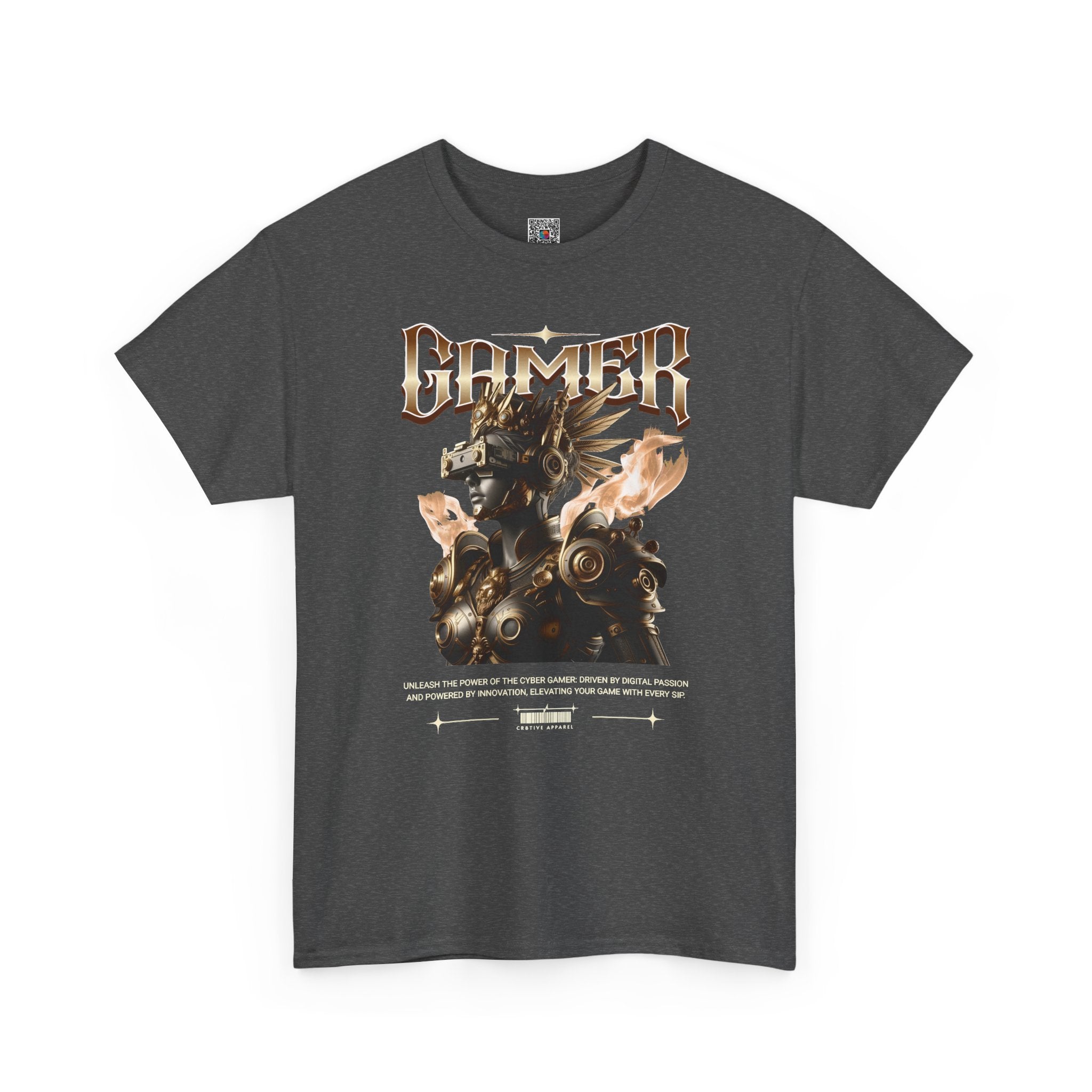 Cyber Gamer T-Shirt | Futuristic Female Gaming Warrior Graphic Tee | Sci-Fi Gamer Design | Cr8tive Designs