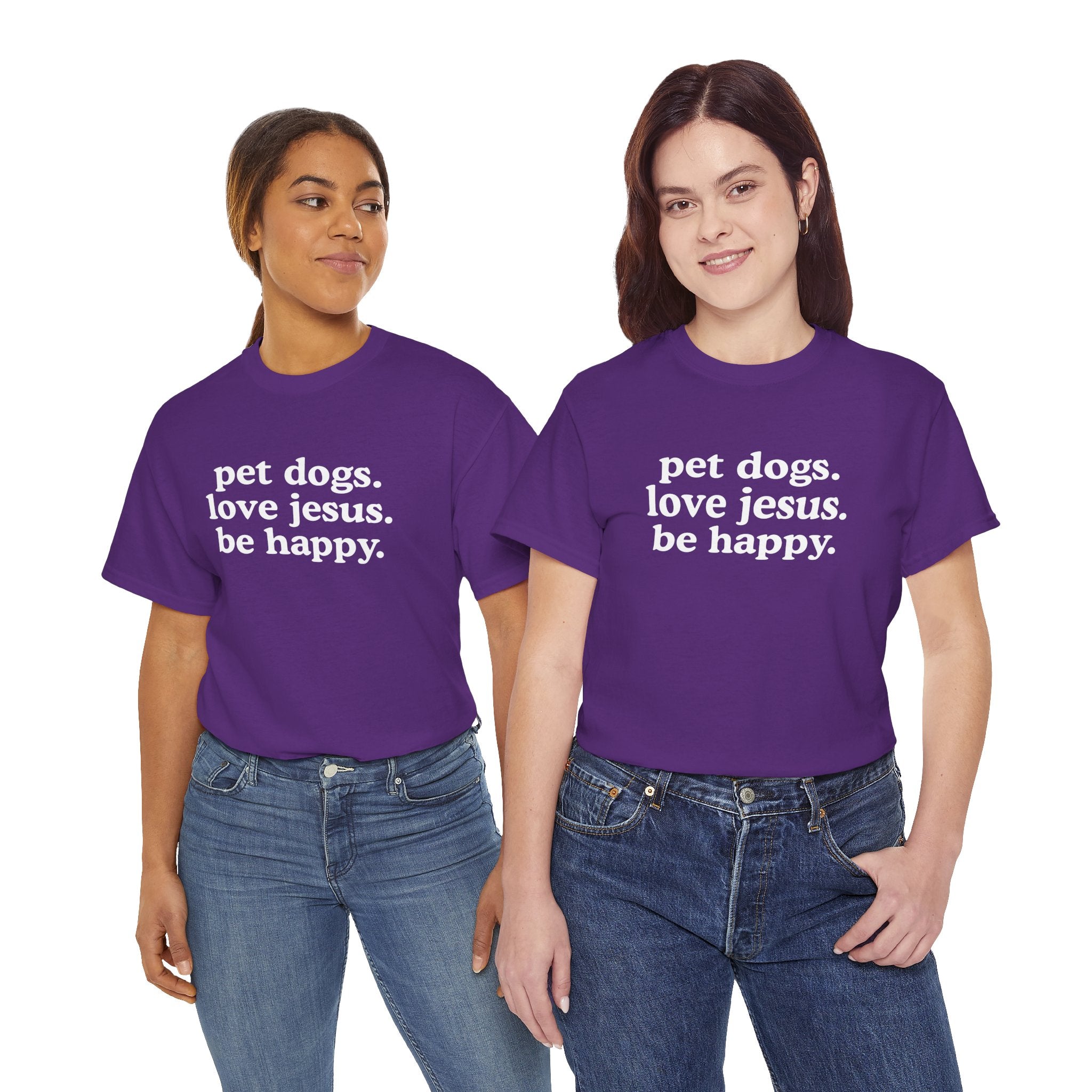 Pet Dogs Love Jesus Be Happy | Faith Dog Lover Graphic Tee | Cr8tive Designs