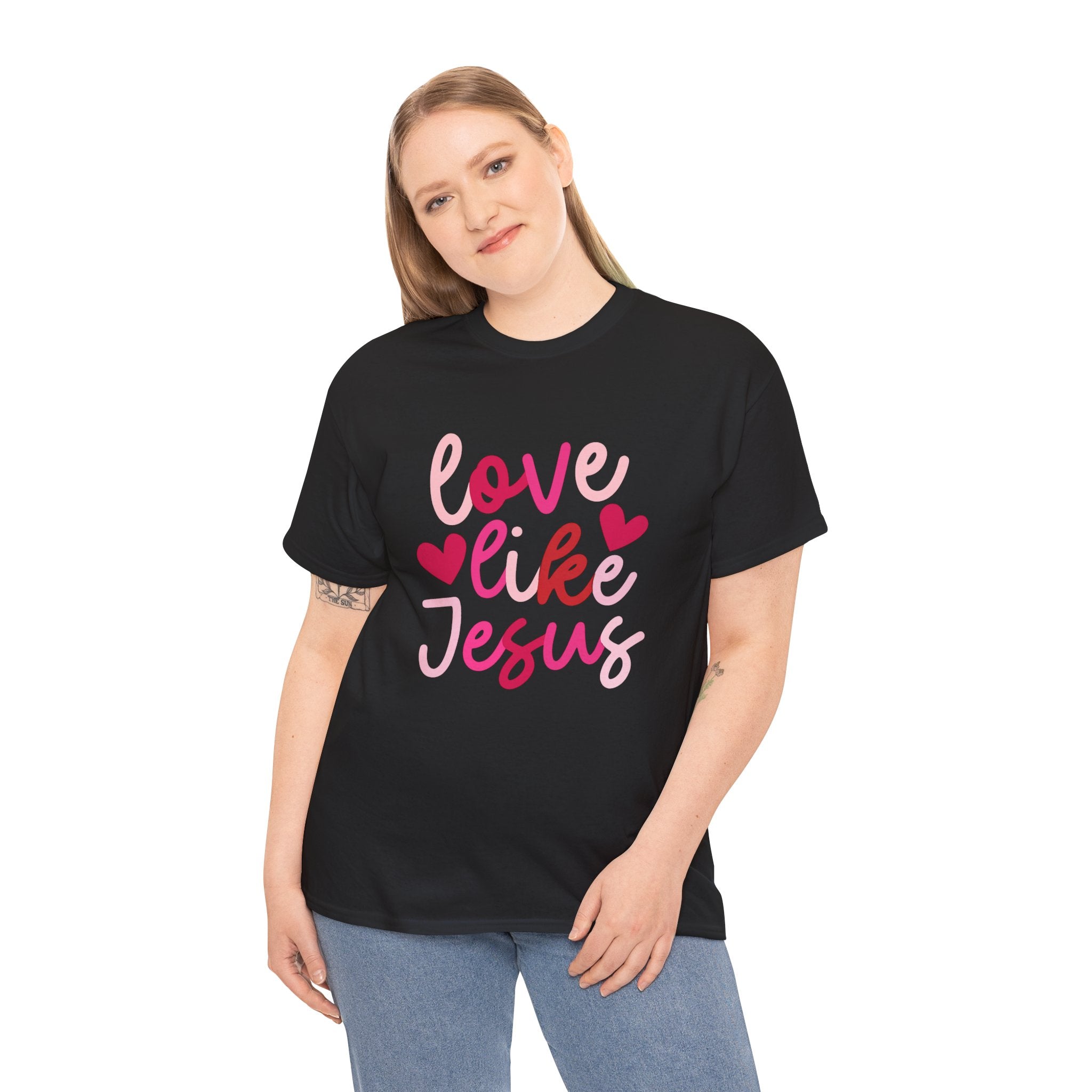 Love Like Jesus Graphic Tee — Faith-Inspired Heart Design
