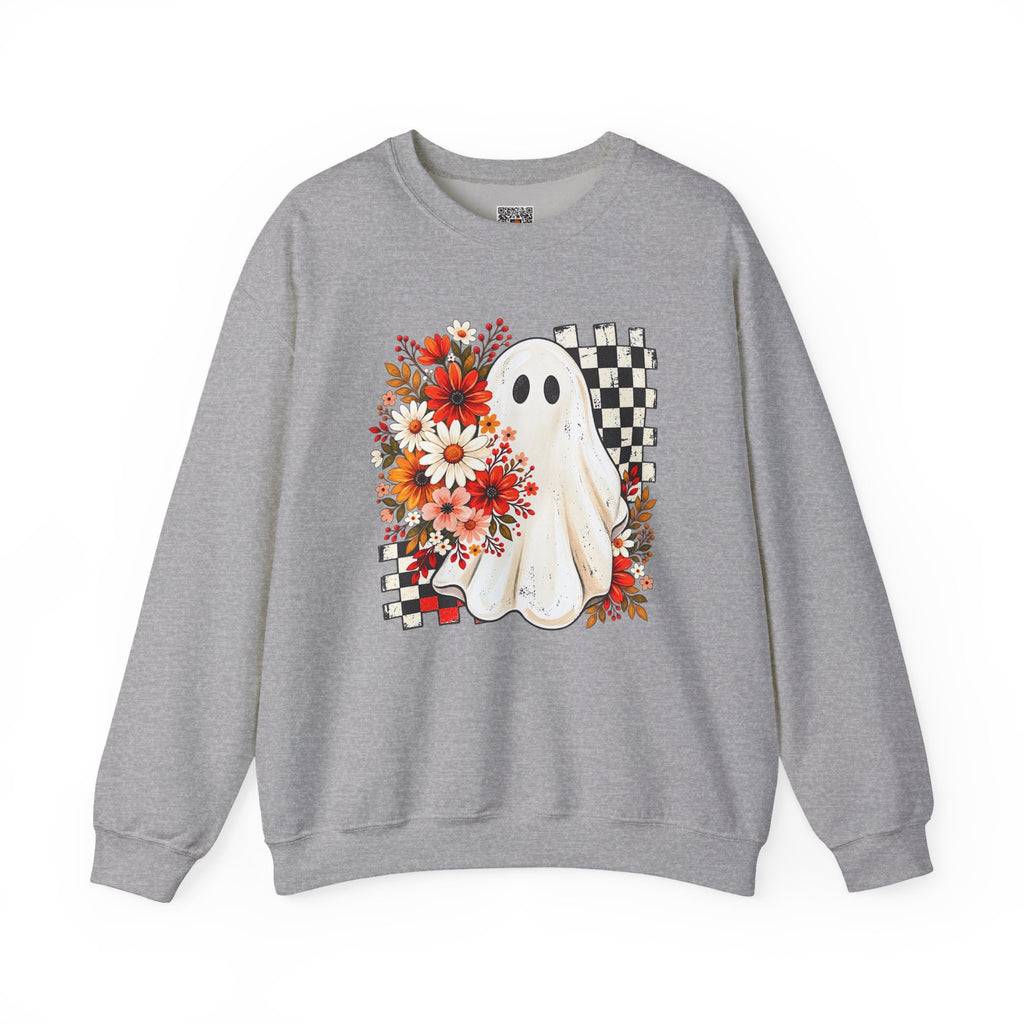 Floral Ghost Sweatshirt | Spooky Season Halloween Crewneck | Cr8tive Designs