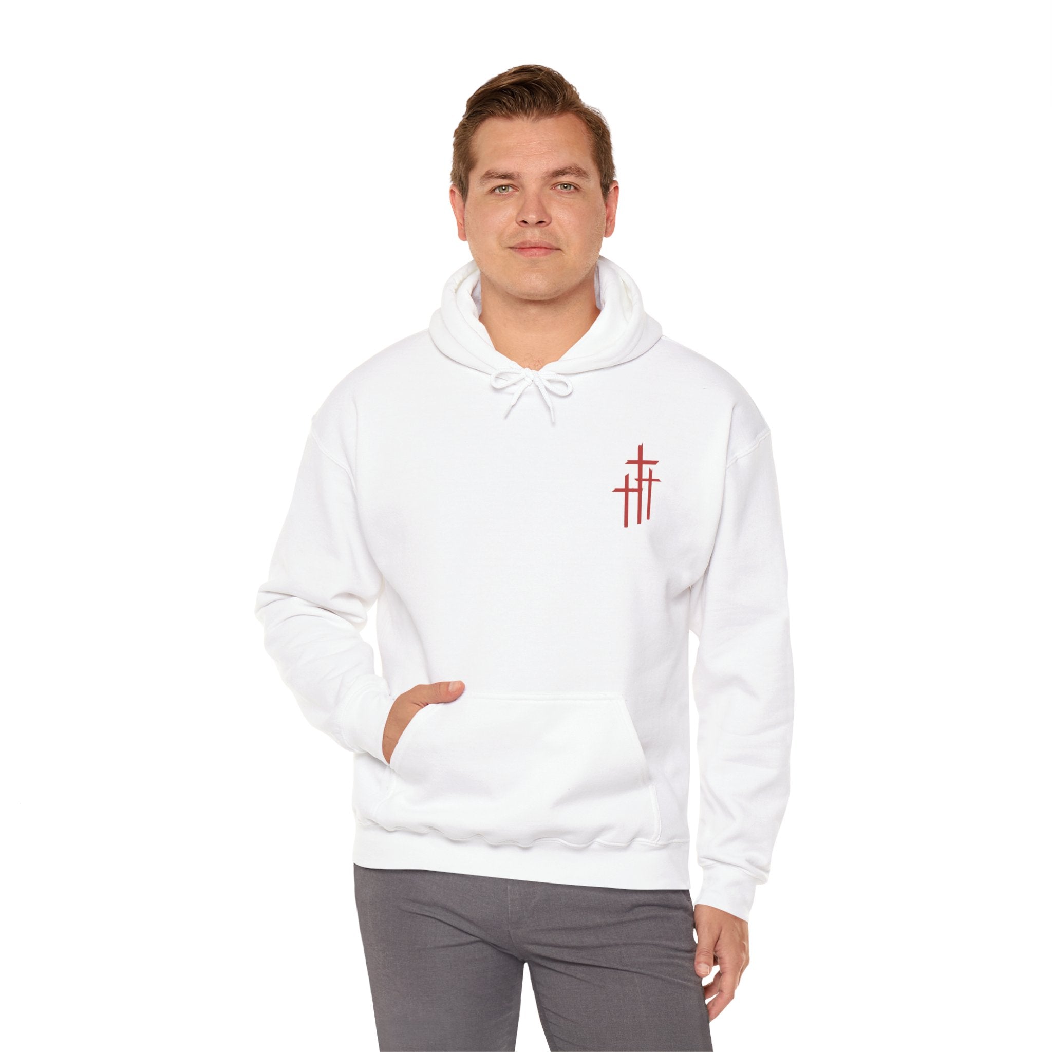 King of Kings Hoodie — Red Crown Graphic Religious Pullover