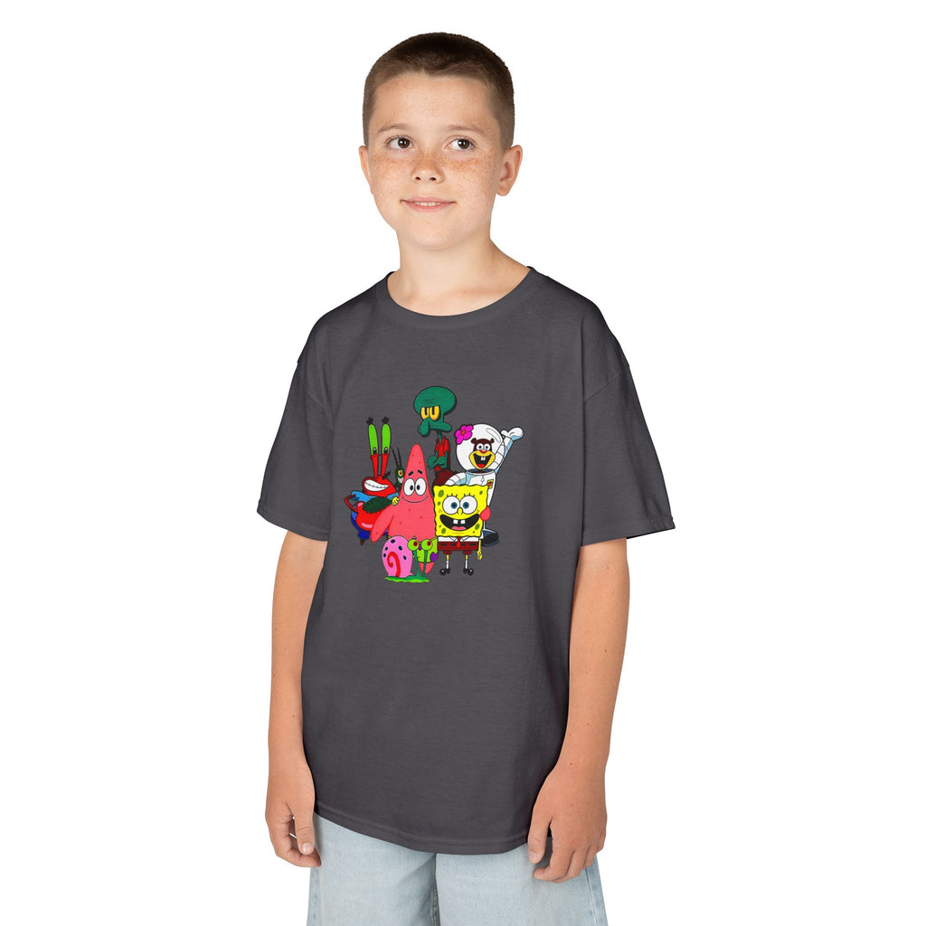 SpongeBob & Friends Youth Tee | Colorful Bikini Bottom Character T-Shirt | Cr8tive Designs