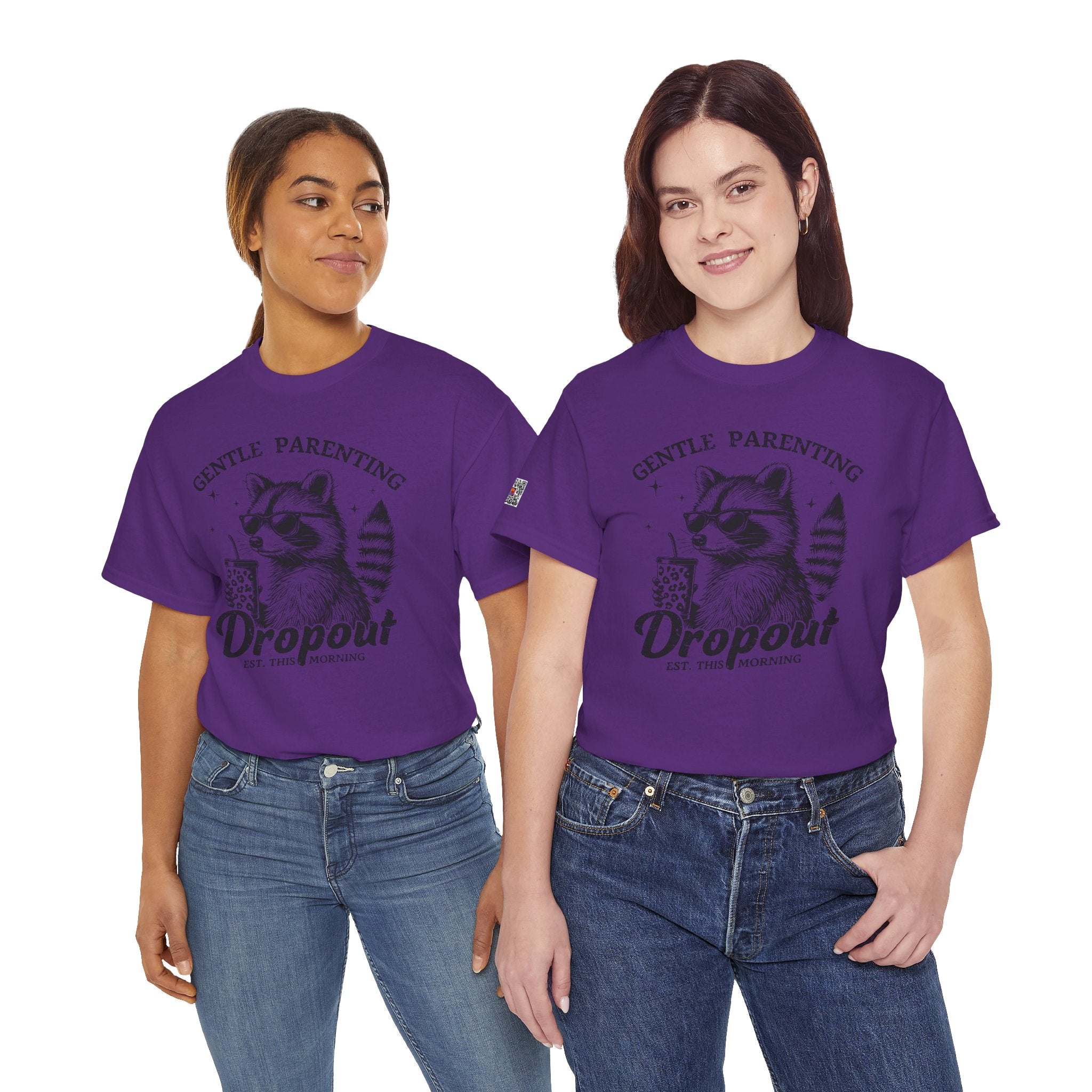 Gentle Parenting Dropout Graphic Tee – Funny Mom Life Shirt, Raccoon Humor Tee, Motherhood Humor | Cr8tive Designs