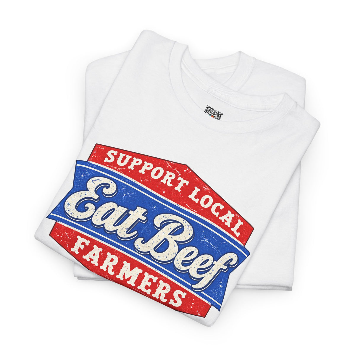 Support Local Farmers Eat Beef T-Shirt | Retro Badge Agriculture Graphic Tee | Cr8tive Designs