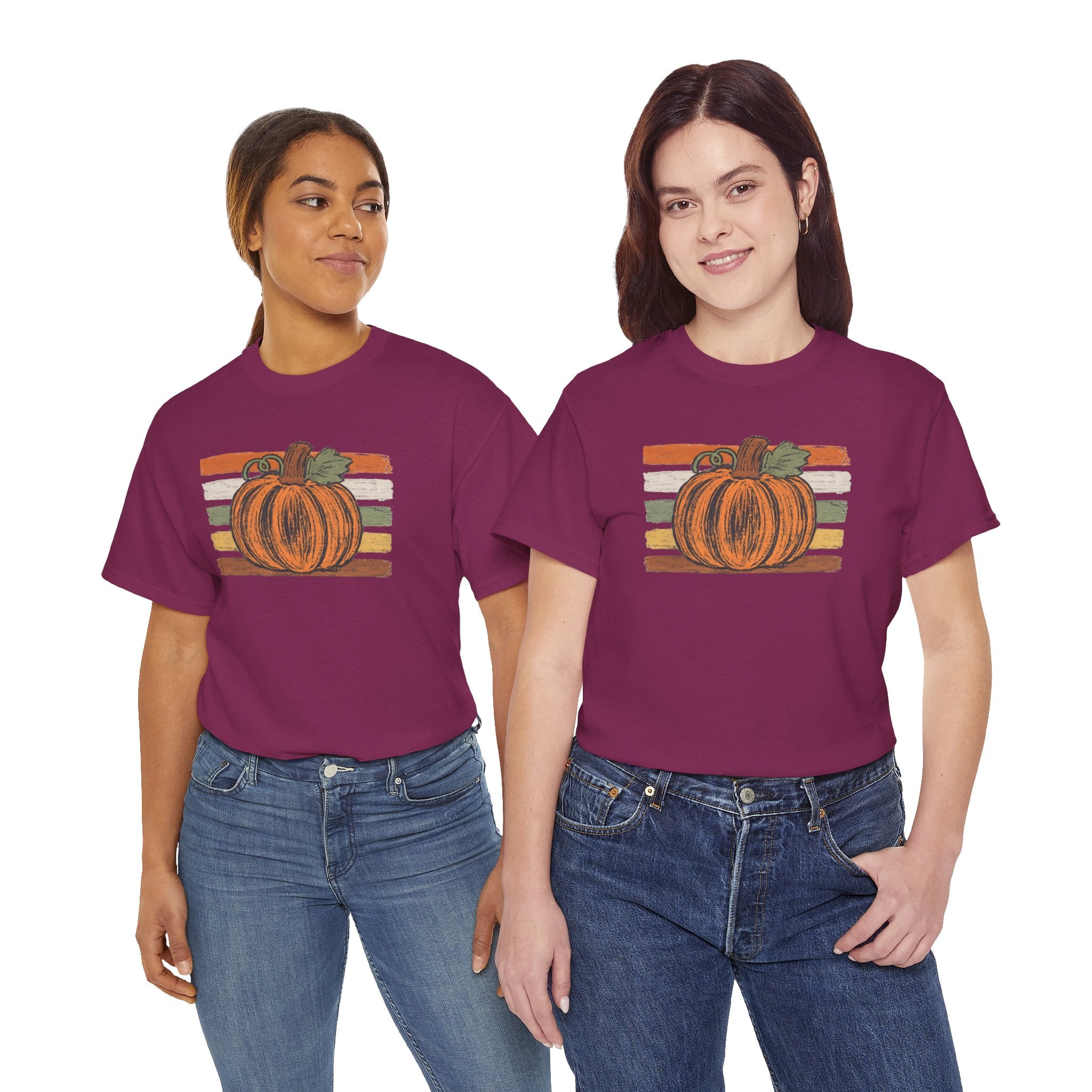 Vintage Retro Pumpkin Sketch Tee | Distressed Fall T-Shirt | Cr8tive Designs