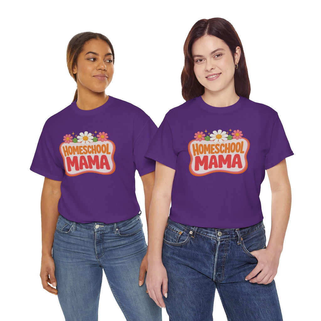 Homeschool Mama T-Shirt – Retro Floral Homeschooling Mom Tee