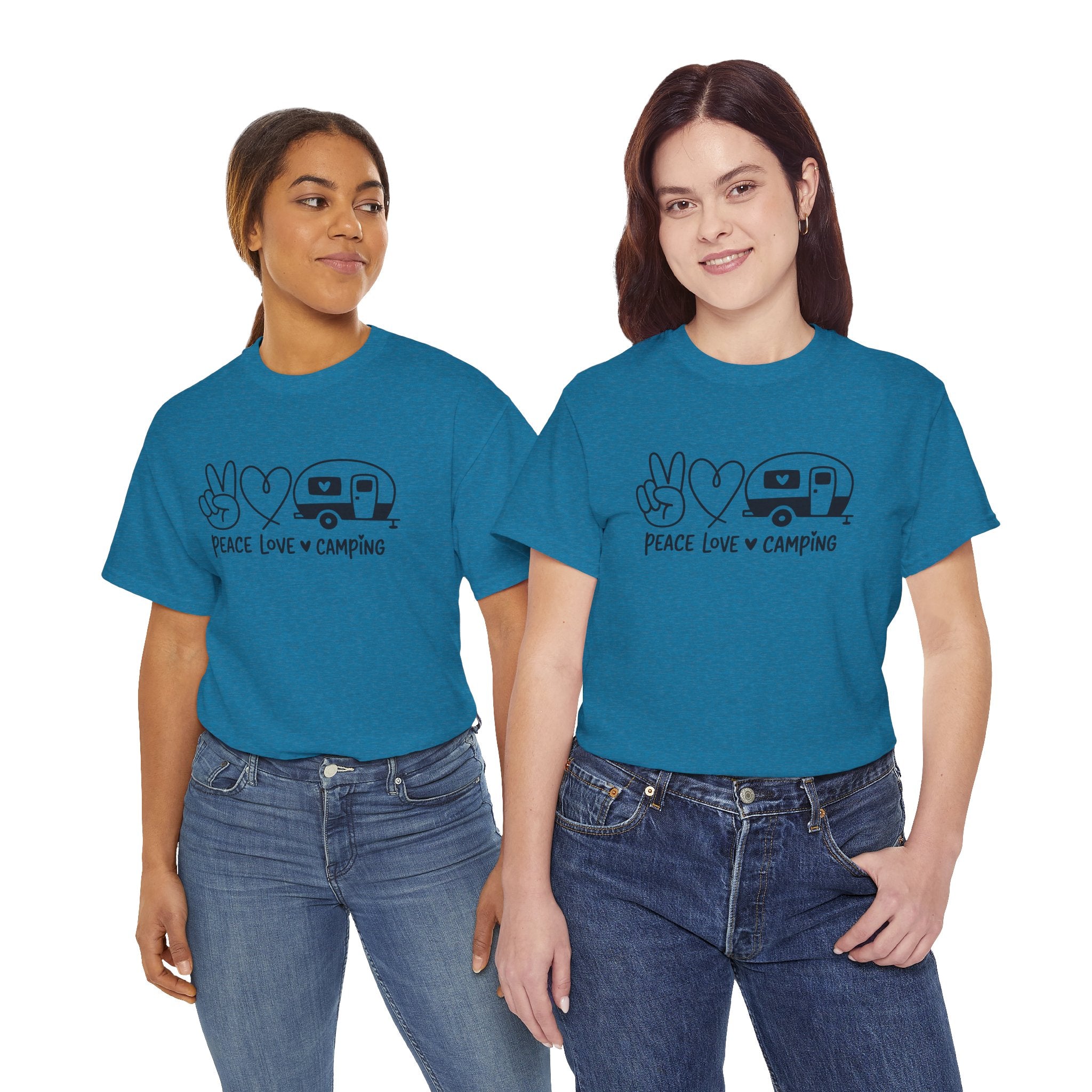 Peace Love Camping | Retro Camper Graphic Tee | Cr8tive Designs