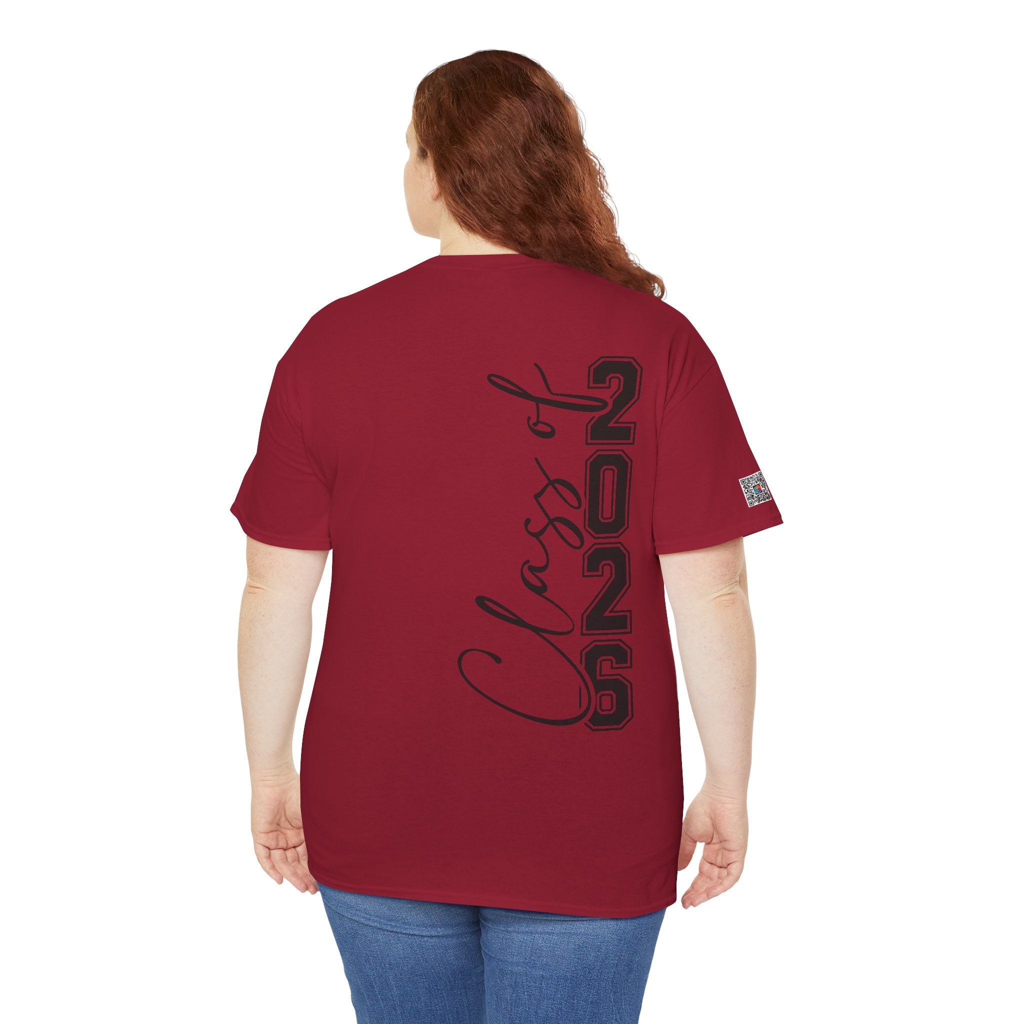 Senior 2026 Script Back T-Shirt | Vertical Graduation Tee | Trendy Senior Shirt | Unisex Fit | Cr8tive Designs