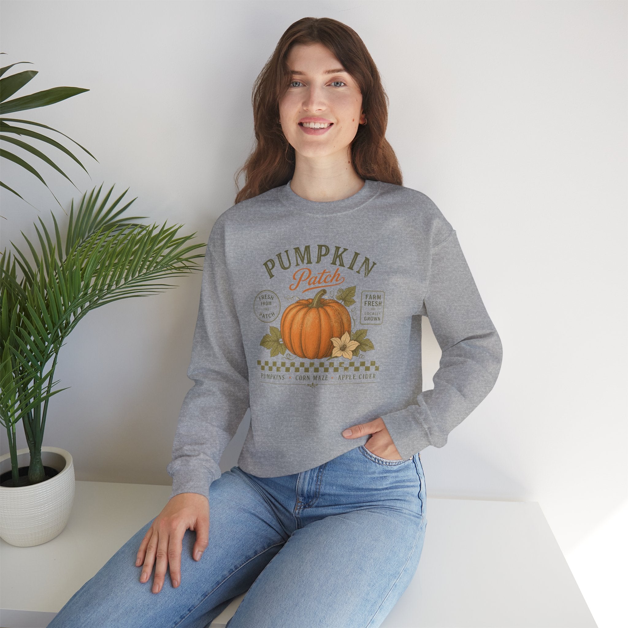 Farm Fresh Pumpkin Patch Sweatshirt | Rustic Farmhouse Fall Sweatshirt | Cr8tive Designs