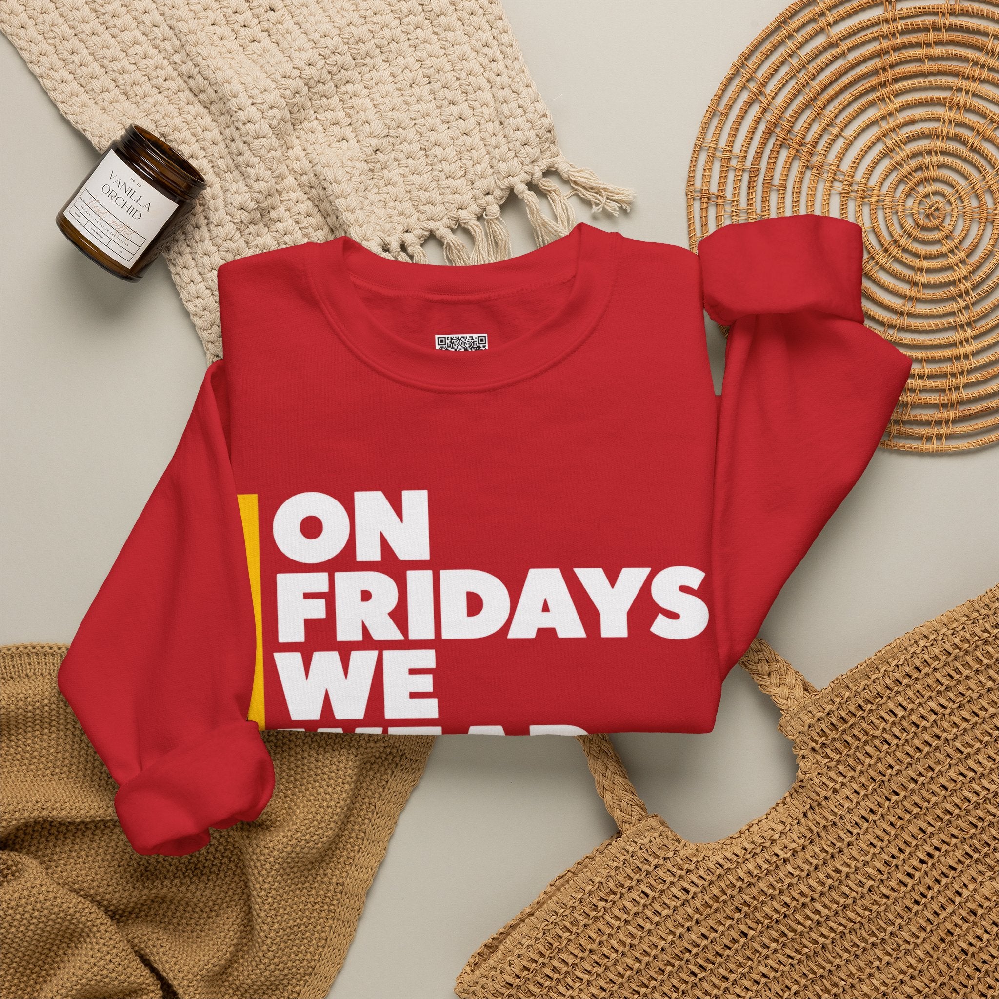 On Fridays We Wear Red Sweatshirt | Red Friday Football Game Day Crewneck | Cr8tive Designs