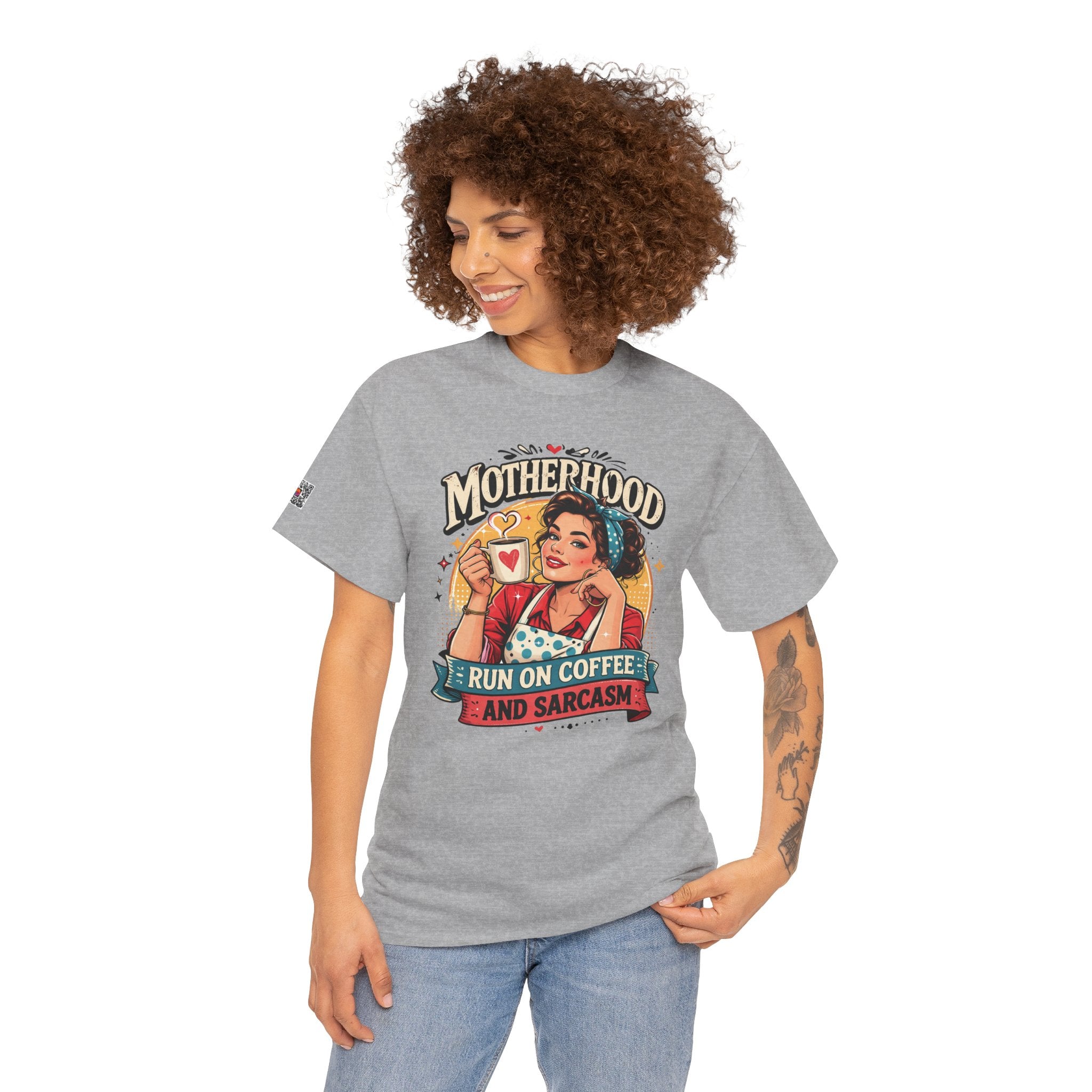 Funny Mom Life Graphic Tee | Motherhood Coffee & Sarcasm Shirt | Retro Mom Shirt | Cr8tive Designs