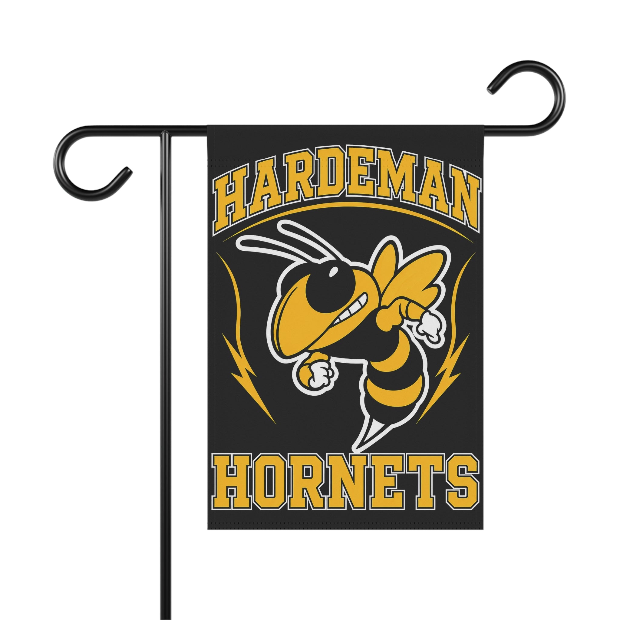 Hardeman Hornets Black & Gold Garden Flag | 12" × 18" School Spirit Flag | Cr8tive Designs