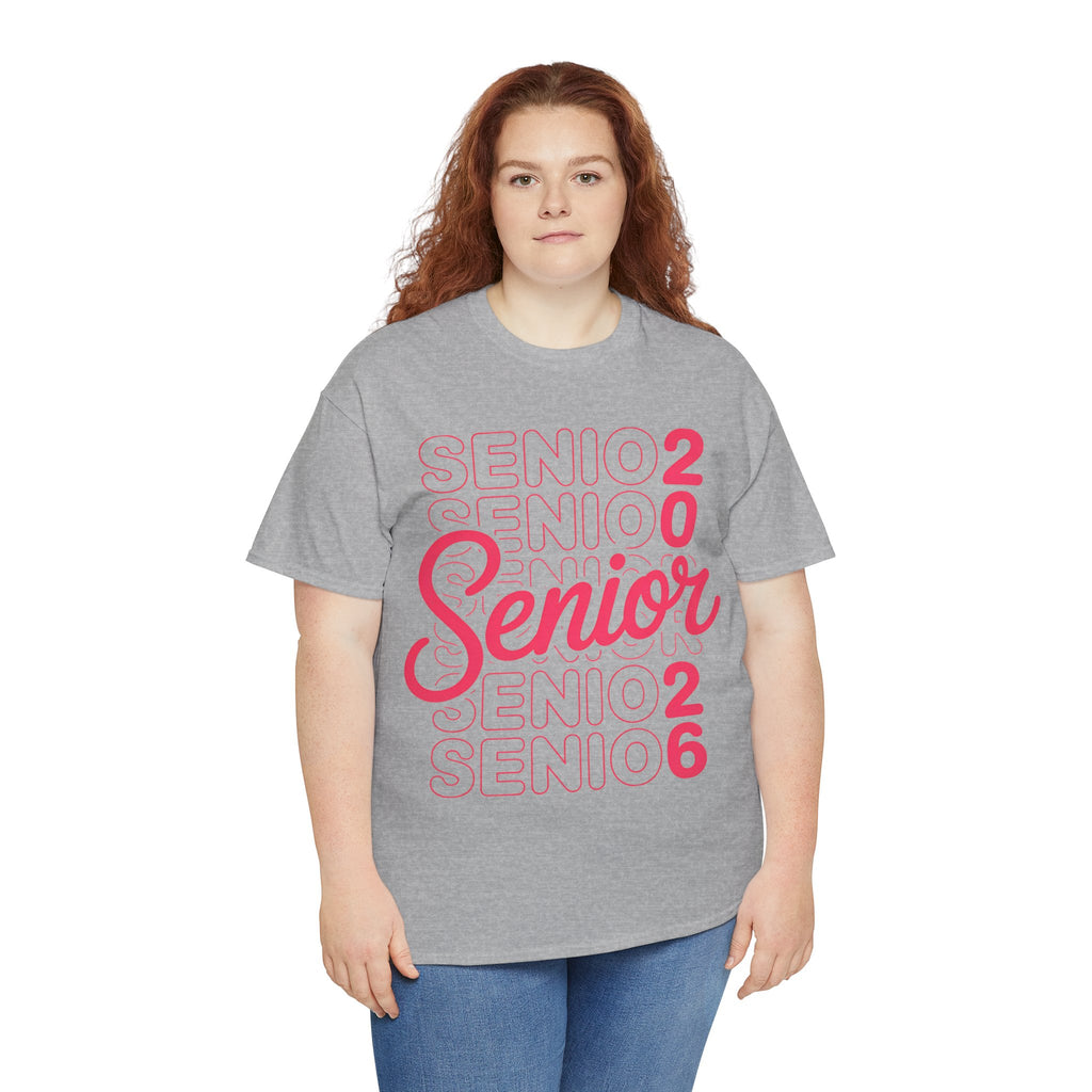 Senior 2026 Neon Script T-Shirt | Bold Layered Typography Tee | Trendy Graduation Shirt | Cr8tive Designs