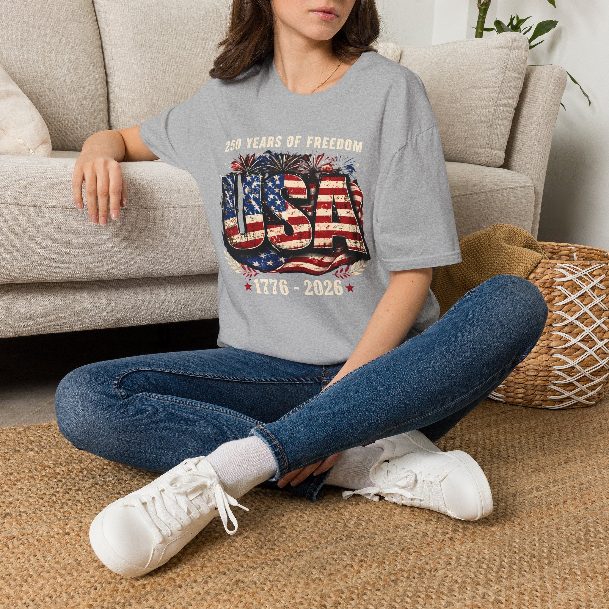 250 Years of Freedom | Rustic Patriotic USA Flag Design | Cr8tive Designs