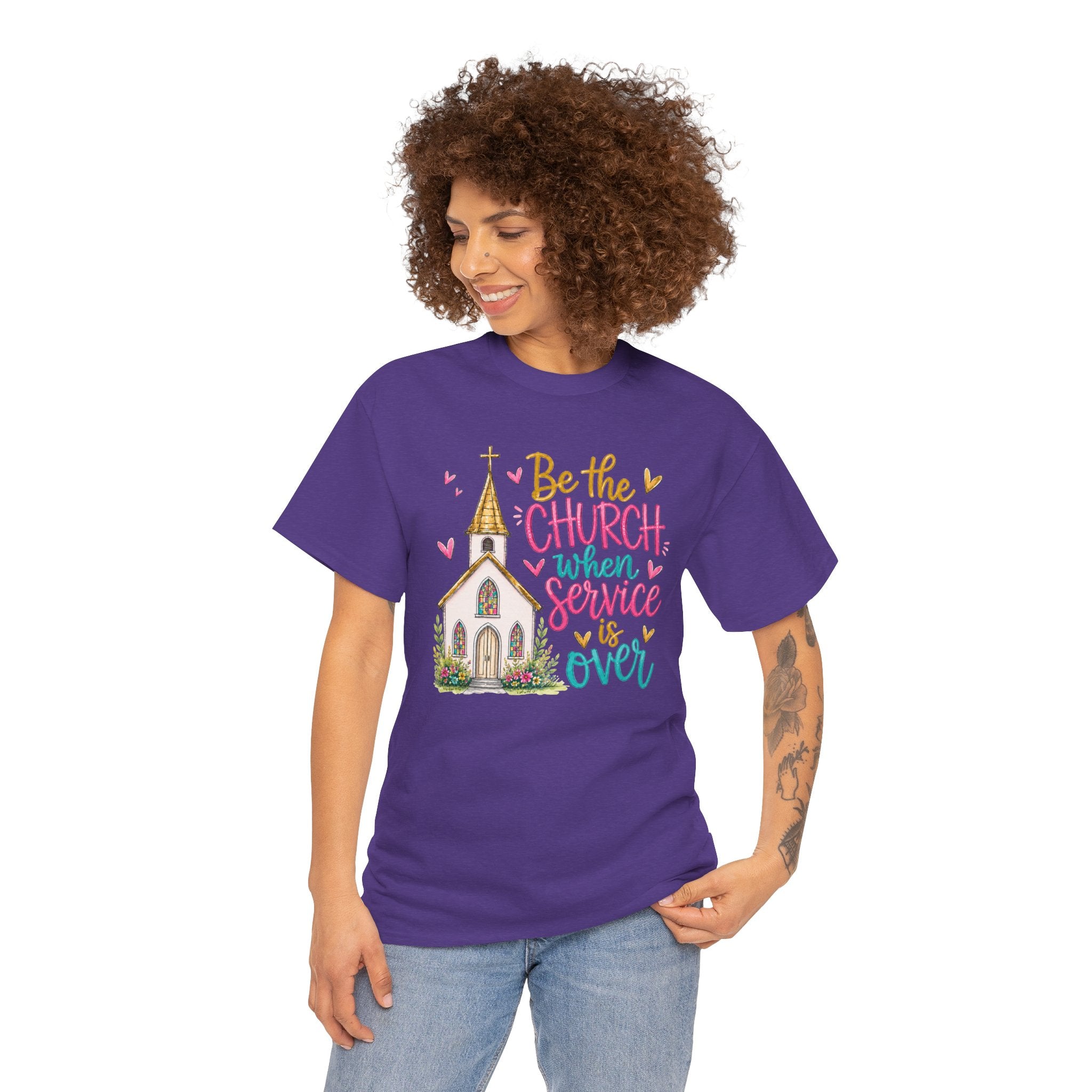 Be The Church When Service Is Over T-Shirt | Inspirational Sunday Service Graphic Tee | Cr8tive Designs