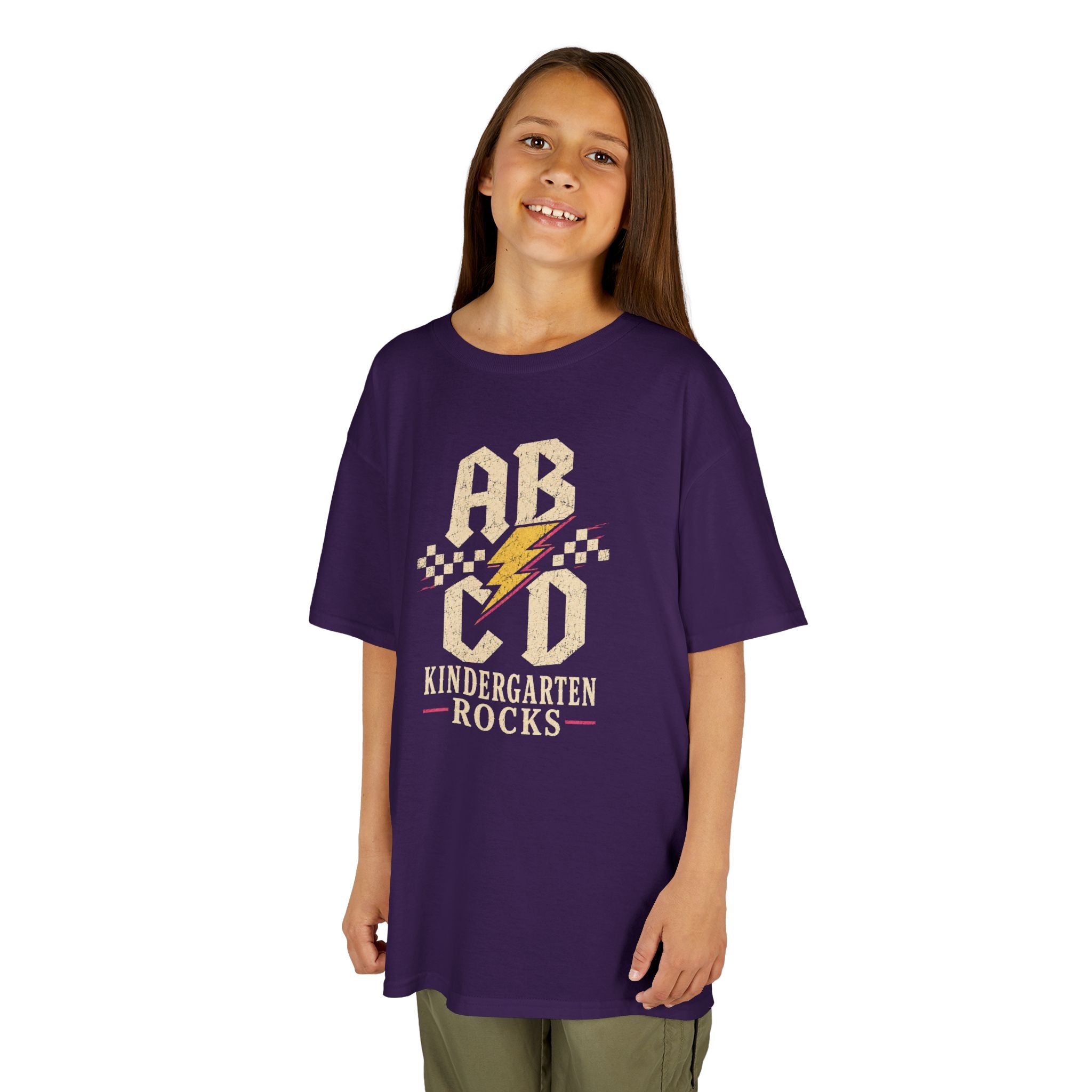 Kindergarten Rocks ABCD Youth T-Shirt | Retro Back-to-School Tee | Cr8tive Designs