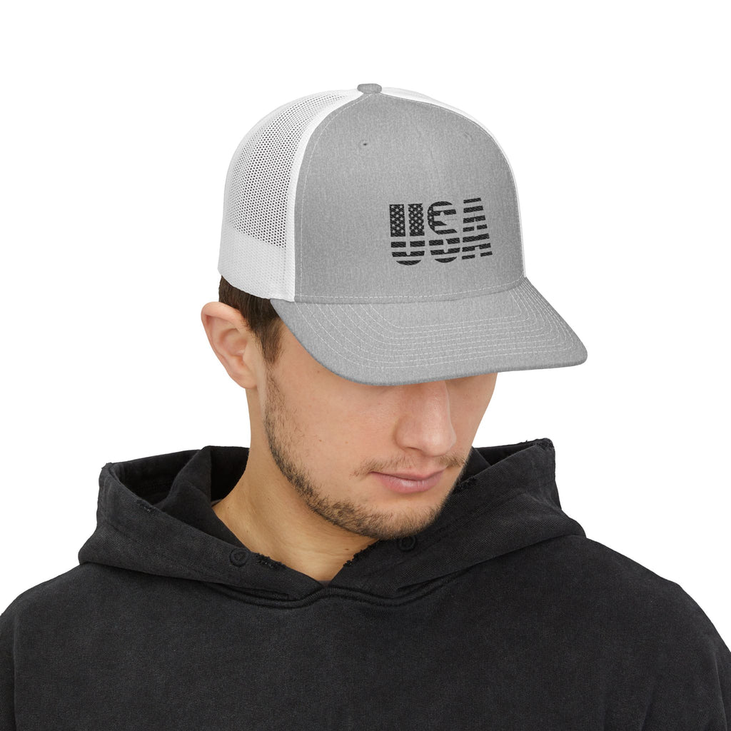 USA Flag Embroidered Snapback Trucker Cap /Cr8tive Designs