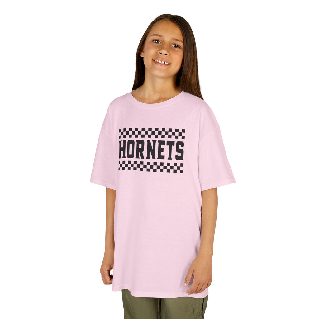 Checkered Hornets Youth T-Shirt | School Spirit Mascot Tee | Cr8tive Designs