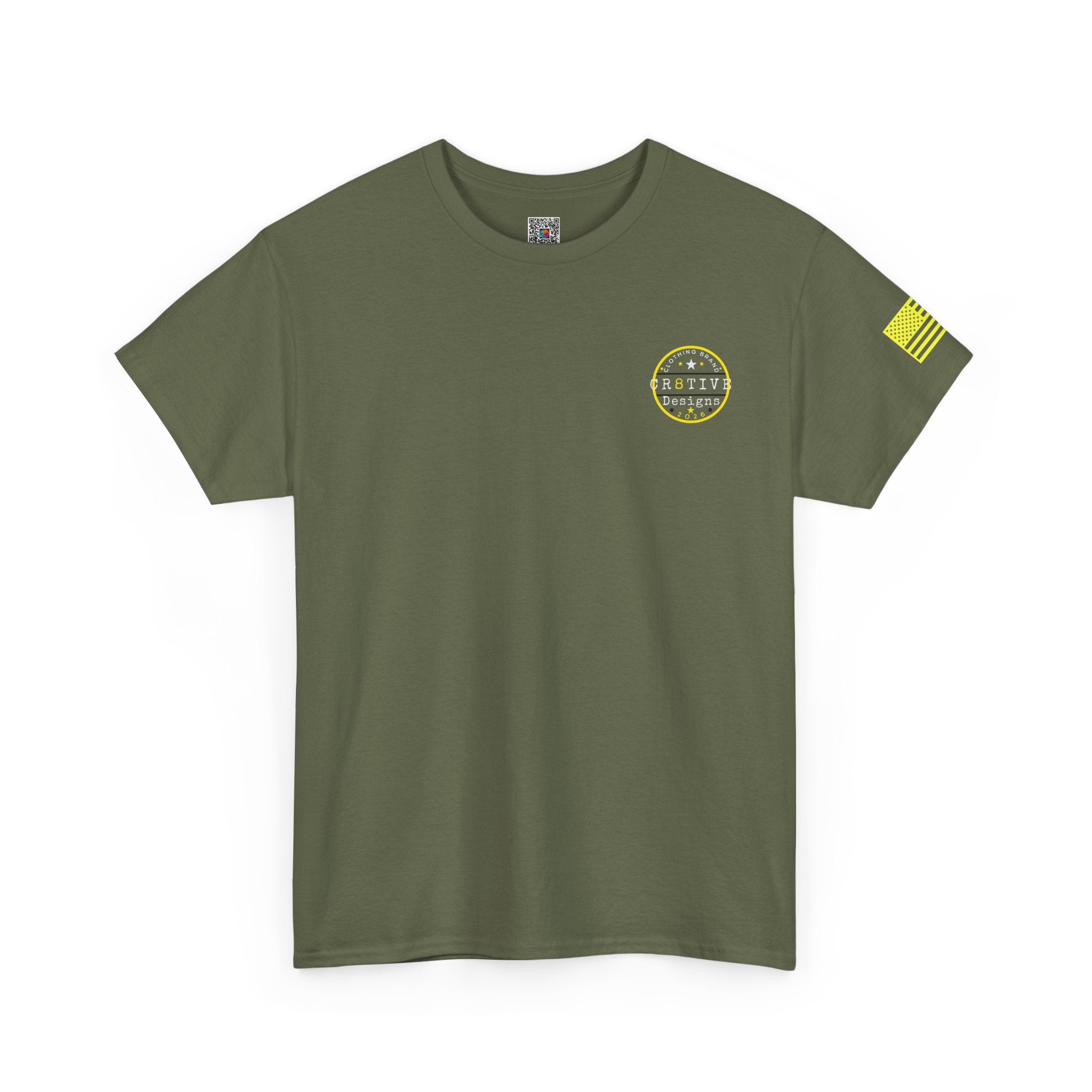 Yellow Logo Badge Graphic Tee/Cr8tive Designs