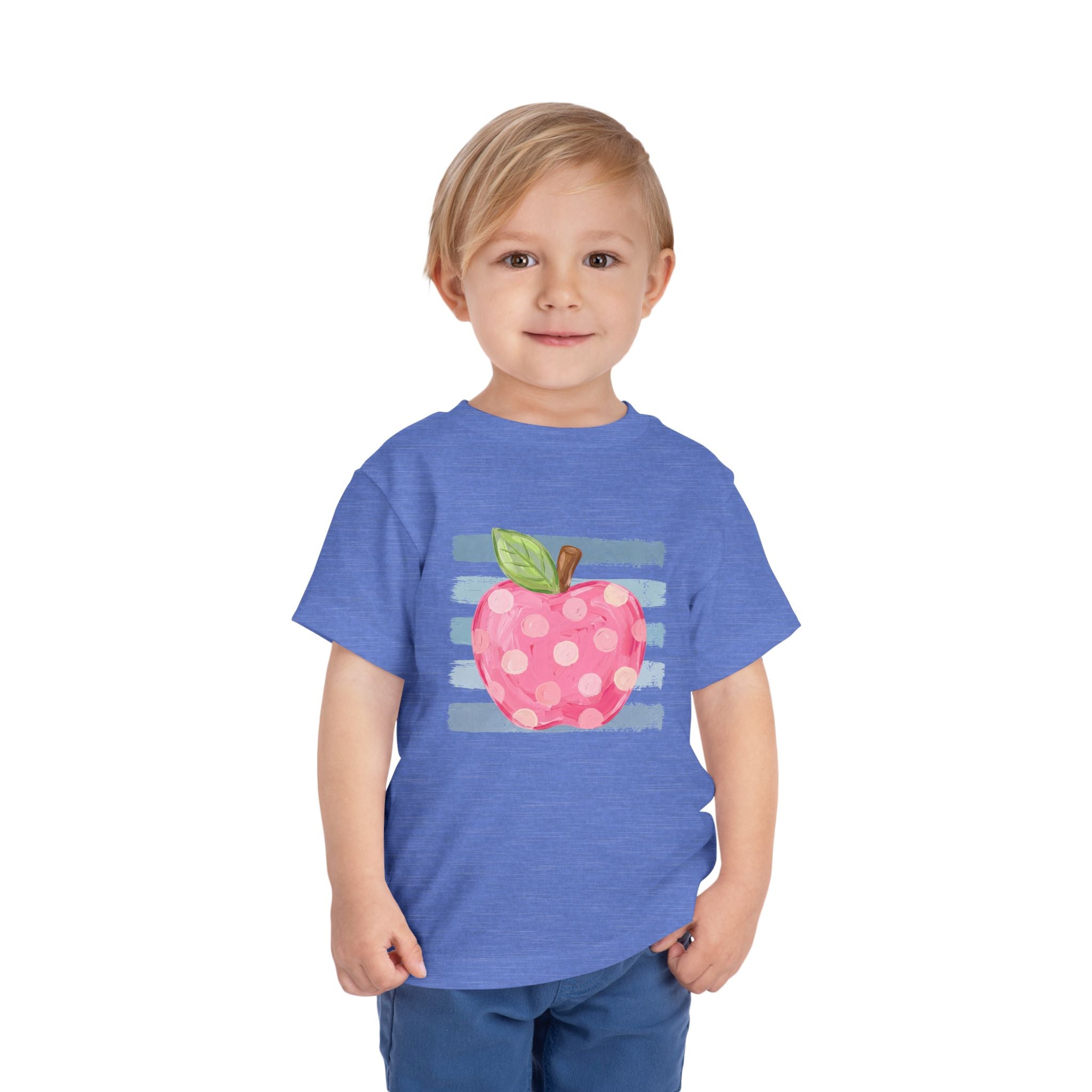 Pink Polka Dot Apple Toddler Tee | Back to School T-Shirt | Cr8tive Designs