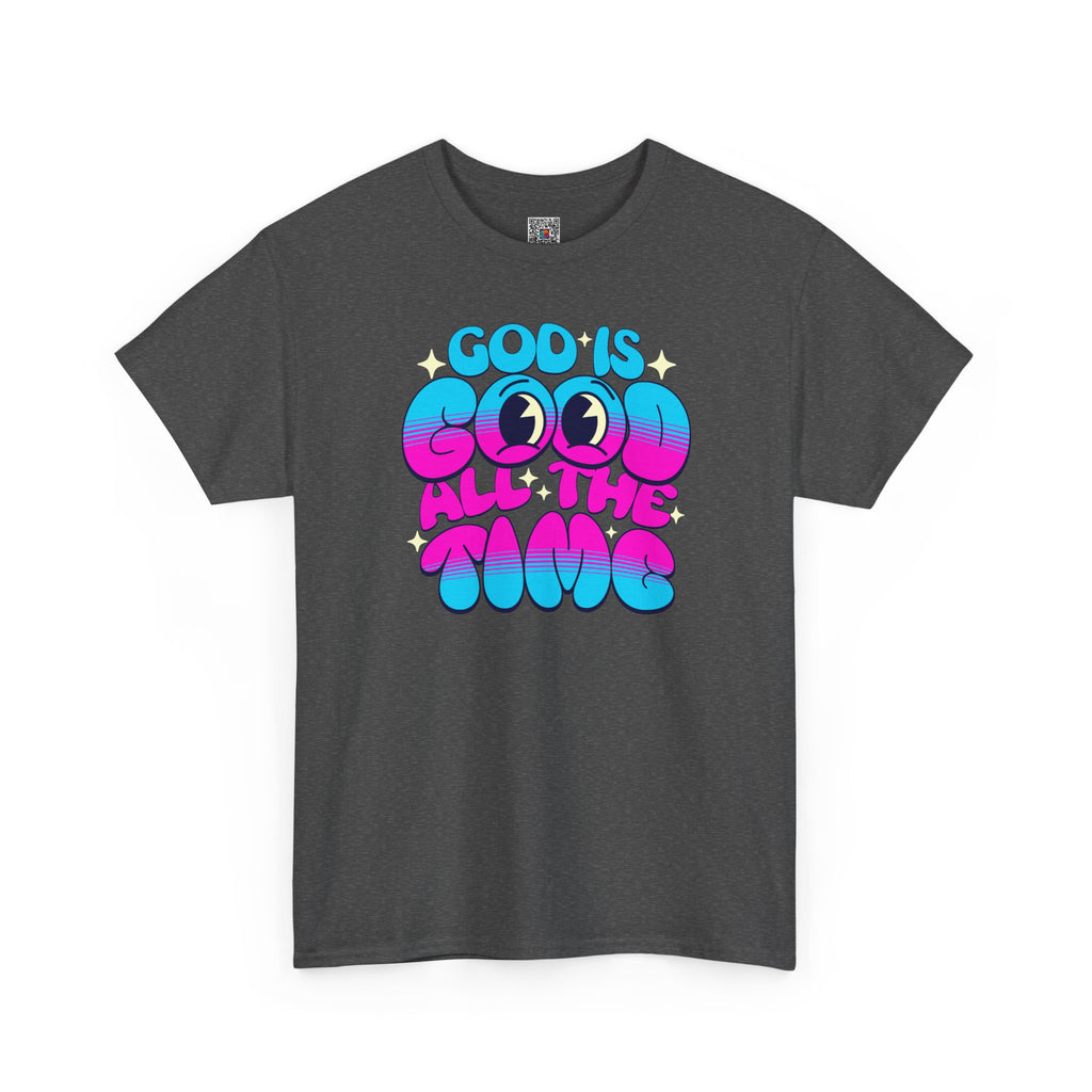 God Is Good All The Time T‑Shirt | Retro Bubble Letter Faith Tee | Cr8tive Designs