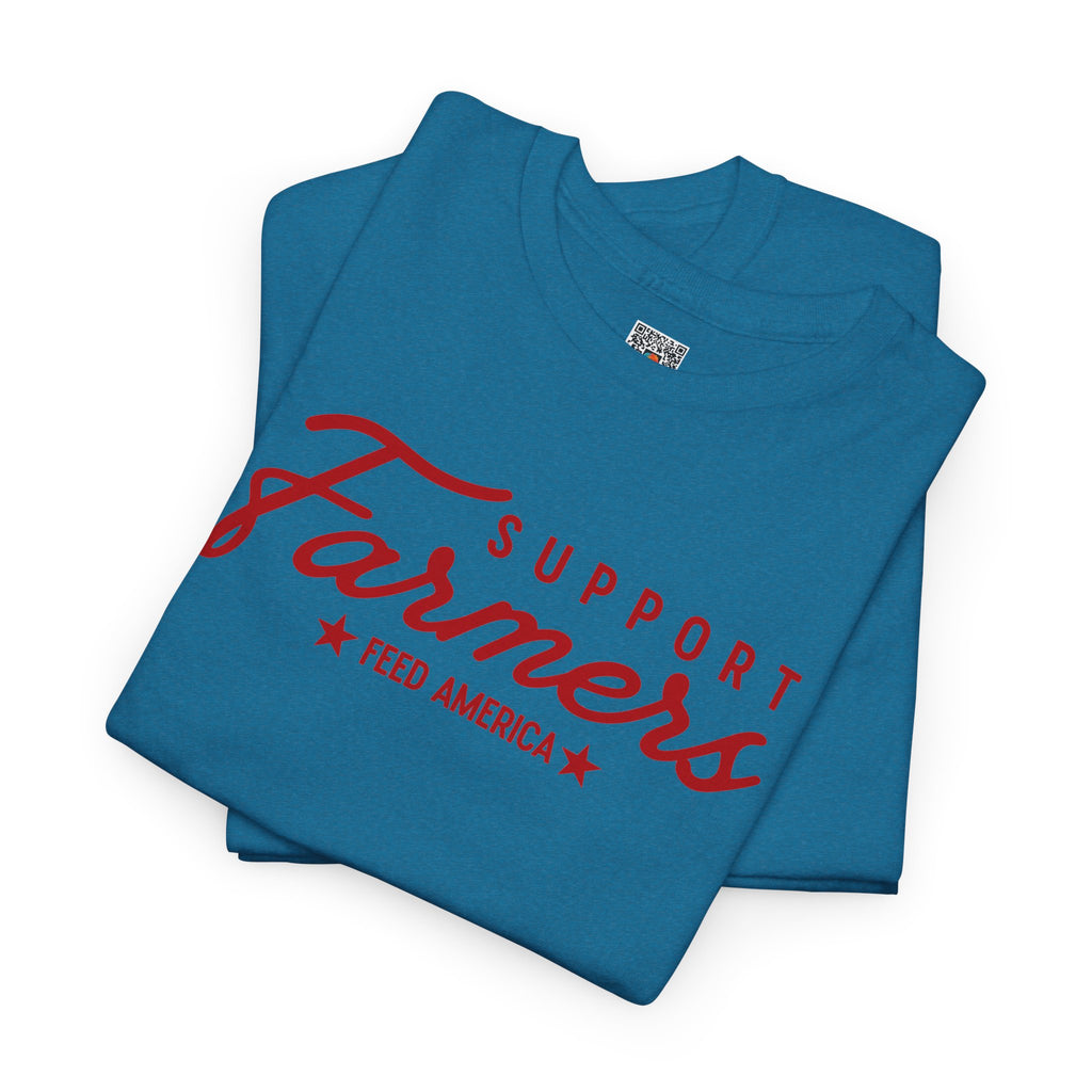 Support Farmers Feed America T-Shirt | Patriotic Agriculture Graphic Tee | Cr8tive Designs