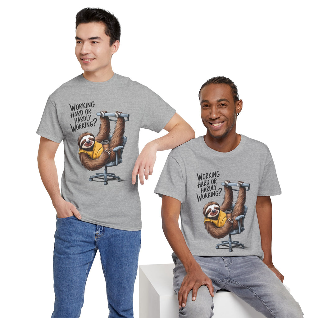 Working Hard Funny Sloth Humor T-Shirt | Cr8tive Designs