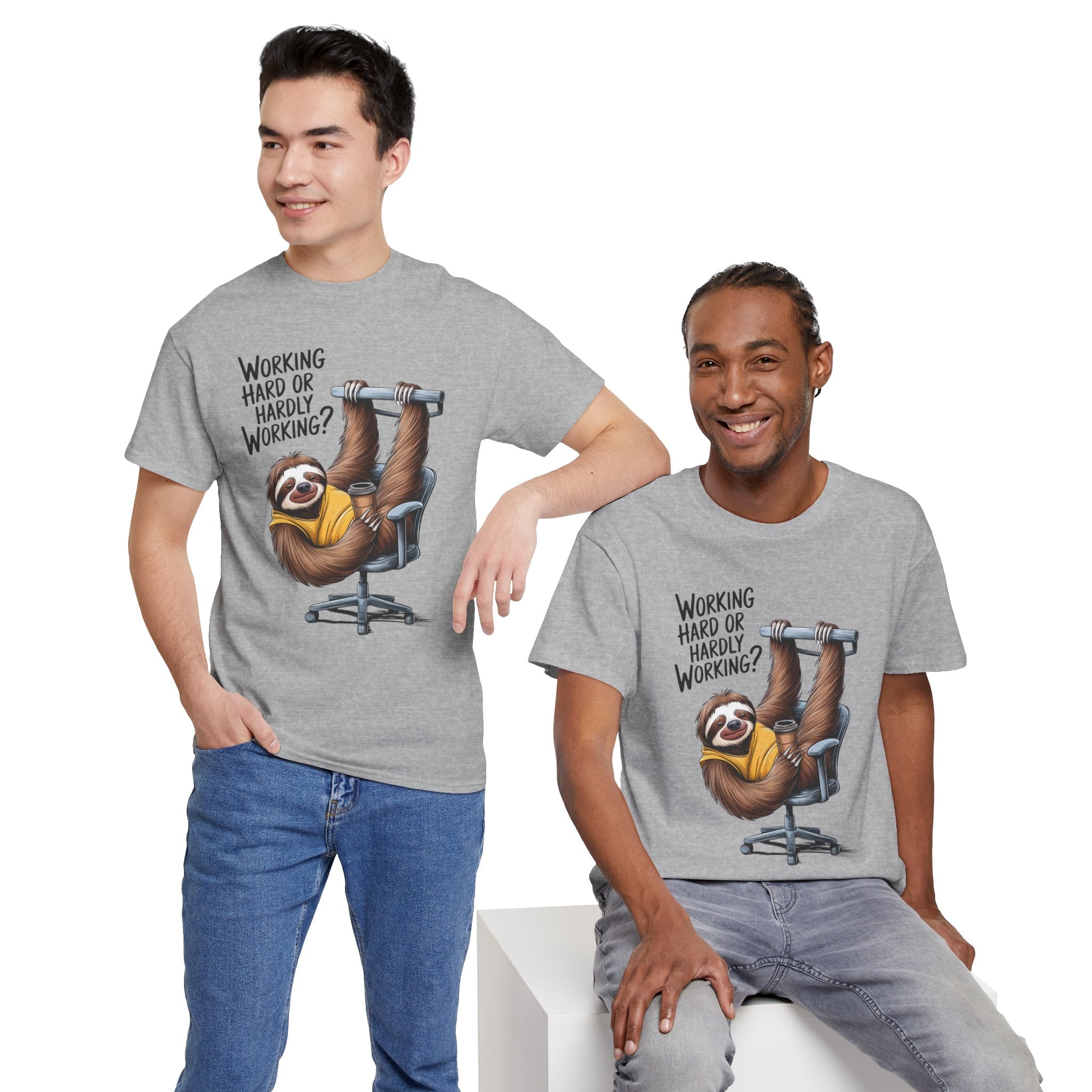 Working Hard Funny Sloth Humor T-Shirt | Cr8tive Designs