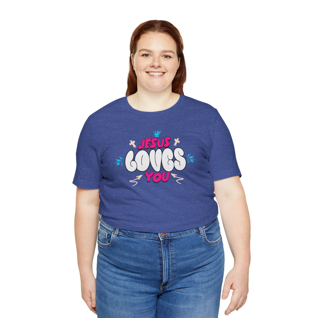 Jesus Loves You Graphic Tee — Cute Pastel Faith T-Shirt| Cr8tive Designs