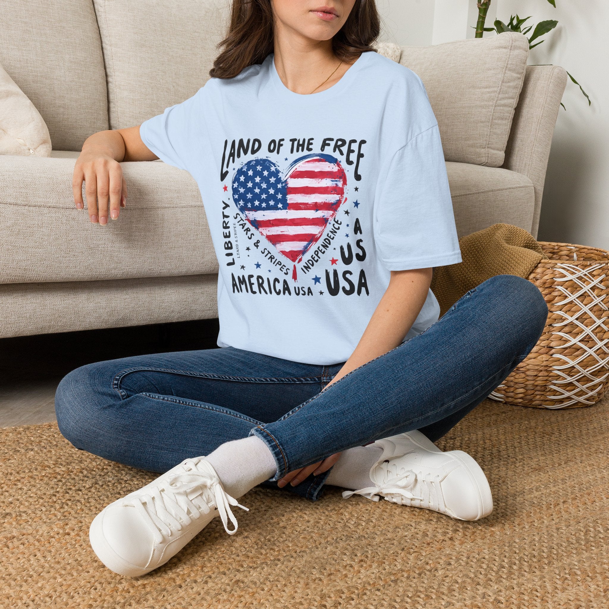 Land of the Free | Patriotic Heart Flag Design | Cr8tive Designs