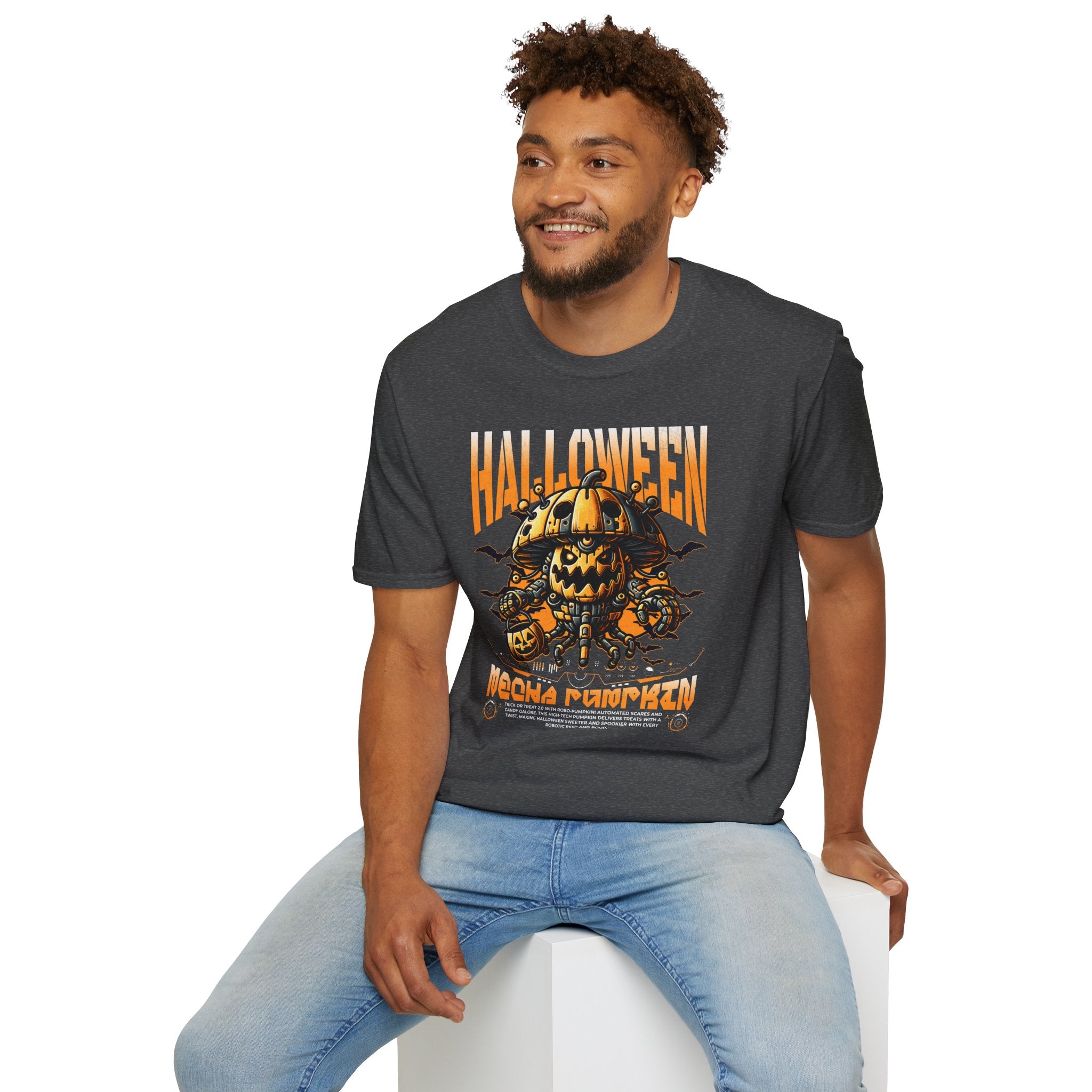 Pumpkin Halloween Tee | Retro Robot Jack-O’-Lantern Shirt | Cr8tive Designs