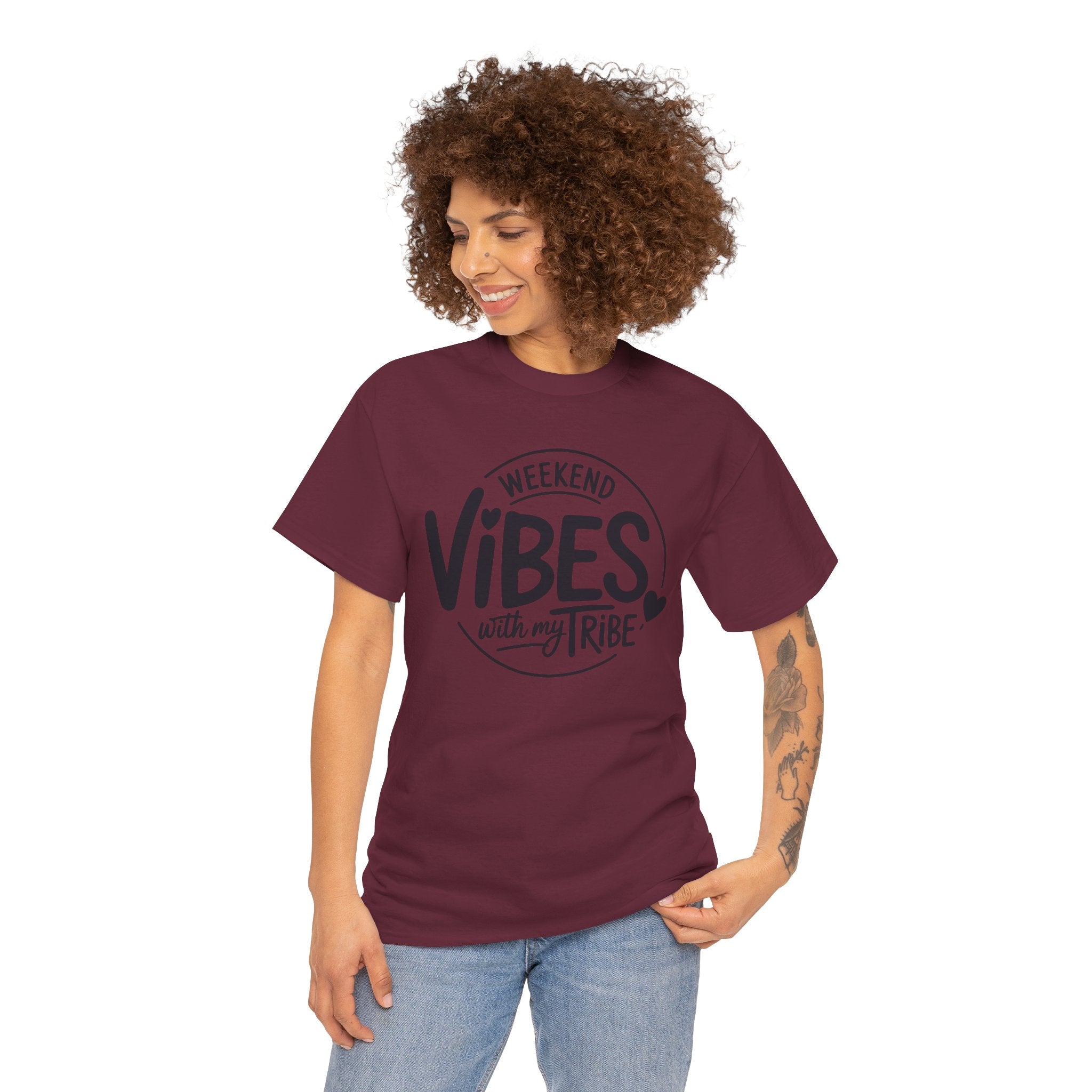 Weekend Vibes Graphic T-Shirt – Retro Positive Quote Tee | Cr8tive Designs